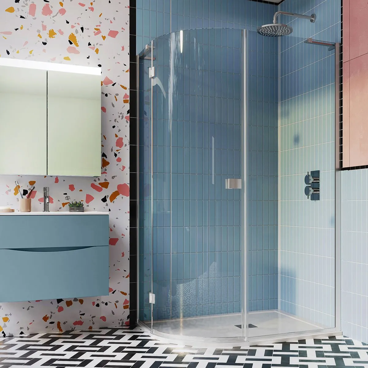 Crosswater DESIGN 8 Quadrant Single Shower Door - Silver