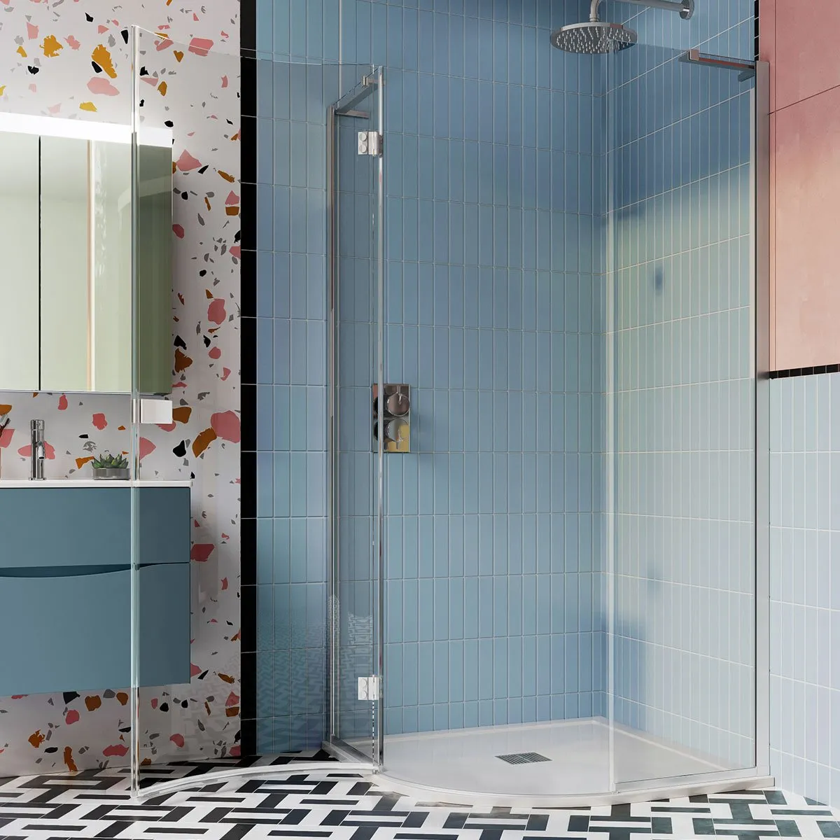 Crosswater DESIGN 8 Quadrant Single Shower Door - Silver