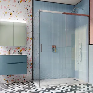 Crosswater DESIGN 8 Single Sliding Shower Door With Soft Close & Optional Side Panel - Silver