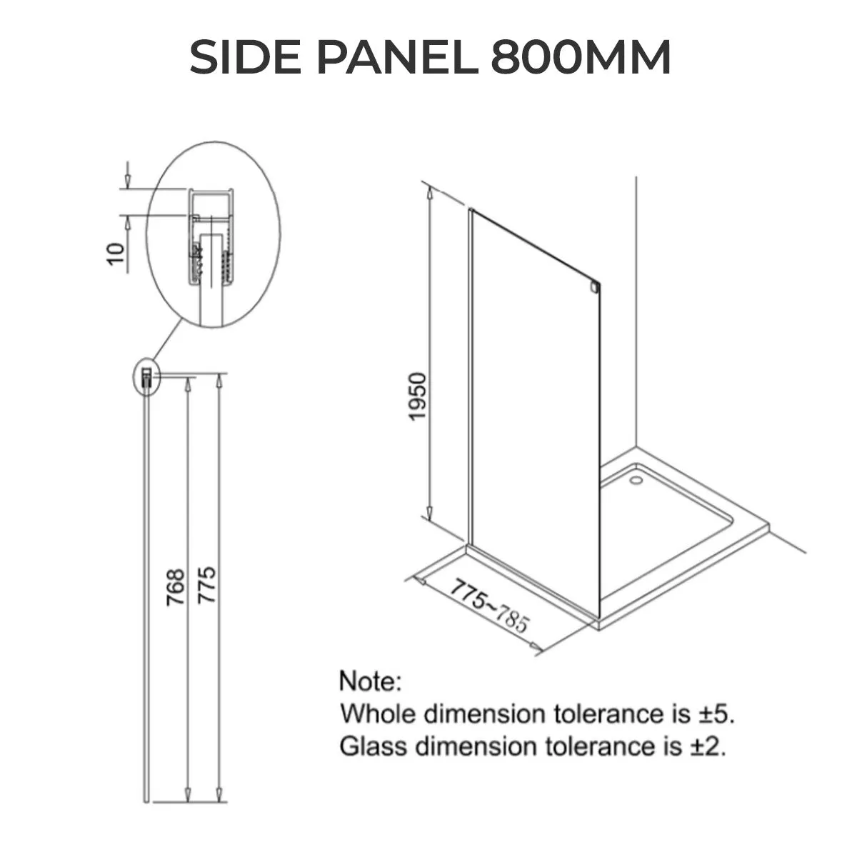 Crosswater DESIGN 8 Single Sliding Shower Door With Soft Close & Optional Side Panel - Silver