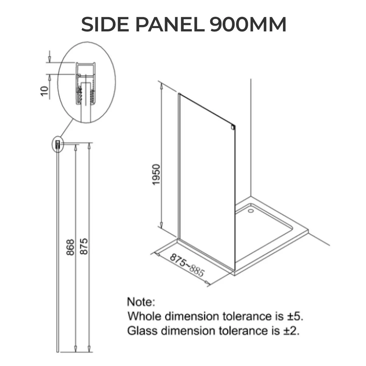 Crosswater DESIGN 8 Single Sliding Shower Door With Soft Close & Optional Side Panel - Silver