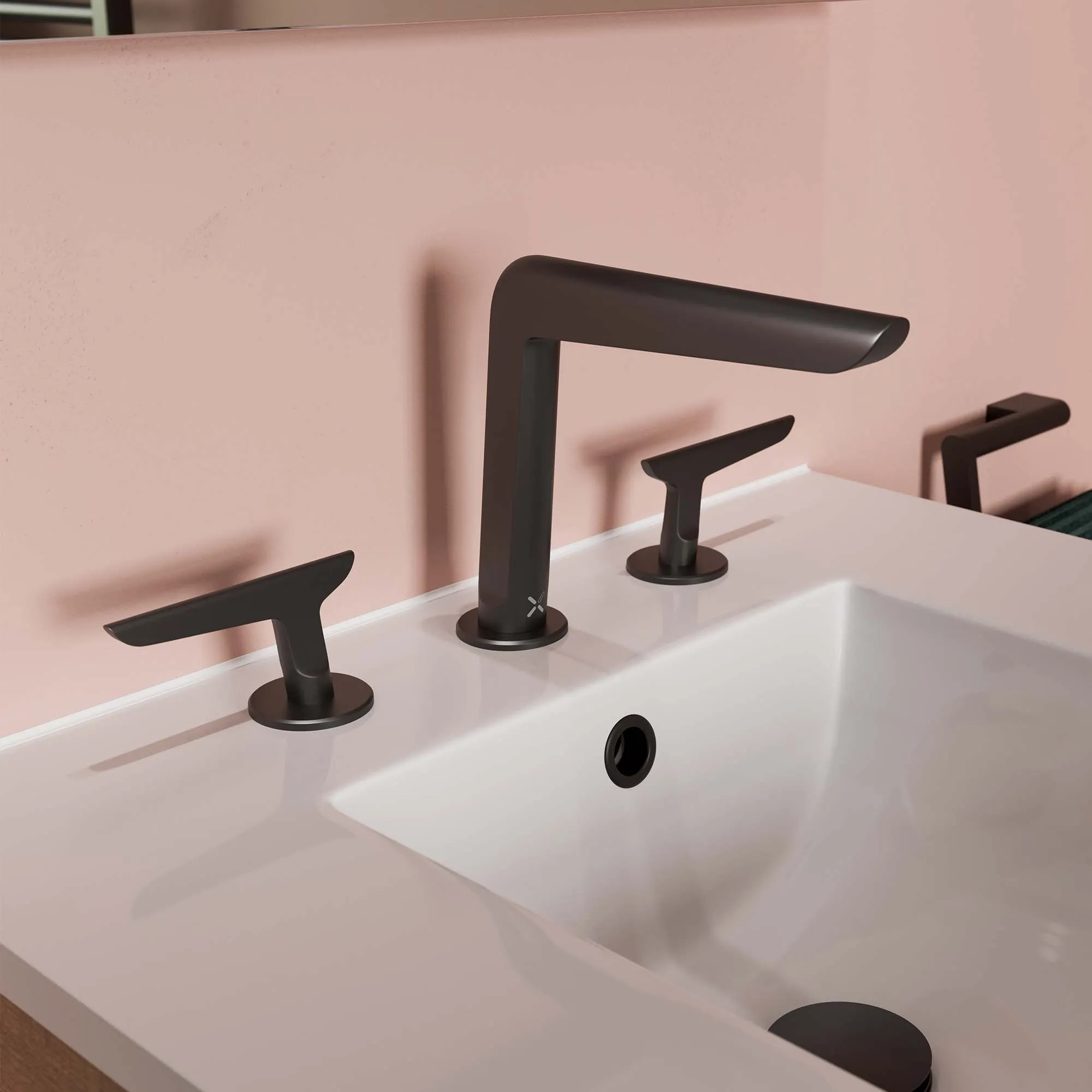 Crosswater Foile 3 Hole Deck Mounted Basin Mixer Tap
