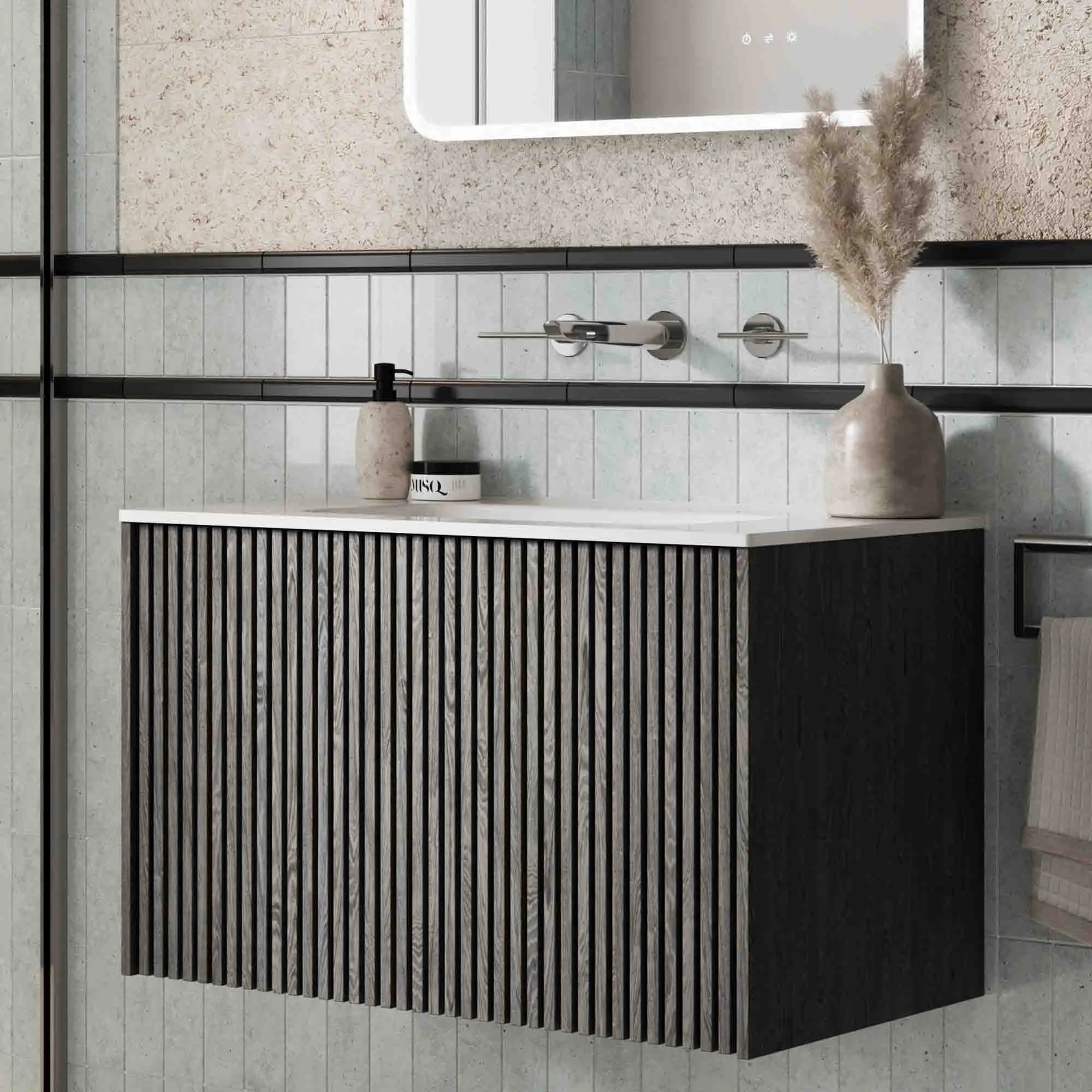Crosswater Foile 3 Hole Wall Mounted Basin Mixer Tap