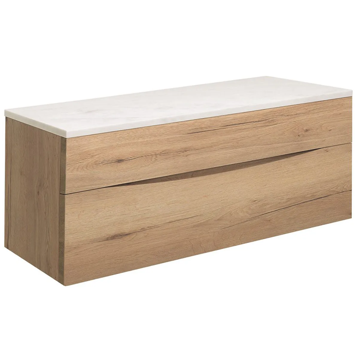 Crosswater Glide II 2-Drawer Wall Hung Vanity Unit With Carrara Marble Worktop