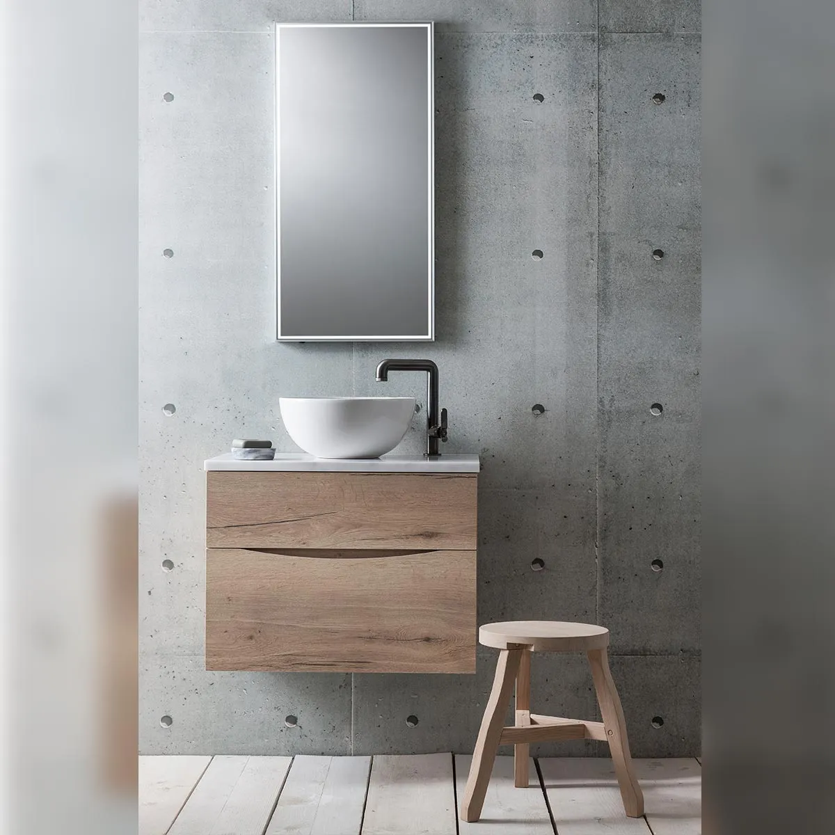 Crosswater Glide II 2-Drawer Wall Hung Vanity Unit With Carrara Marble Worktop