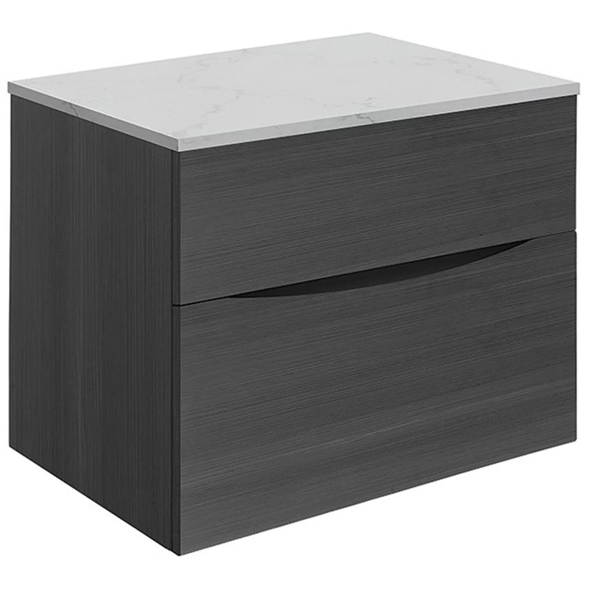Crosswater Glide II 2-Drawer Wall Hung Vanity Unit With Carrara Marble Worktop