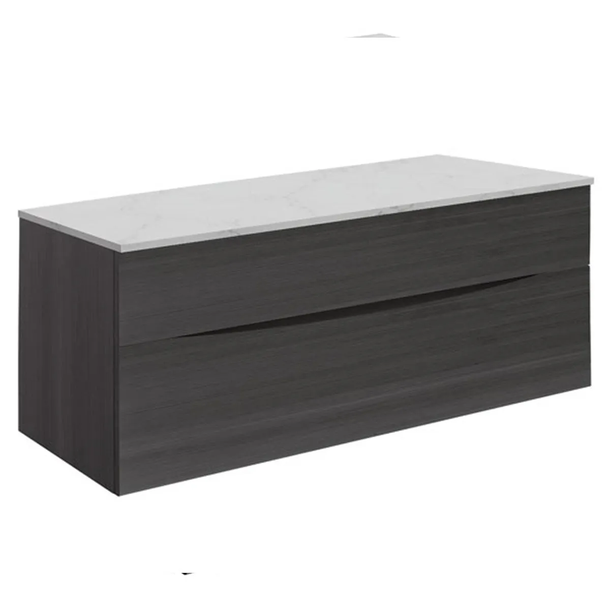 Crosswater Glide II 2-Drawer Wall Hung Vanity Unit With Carrara Marble Worktop