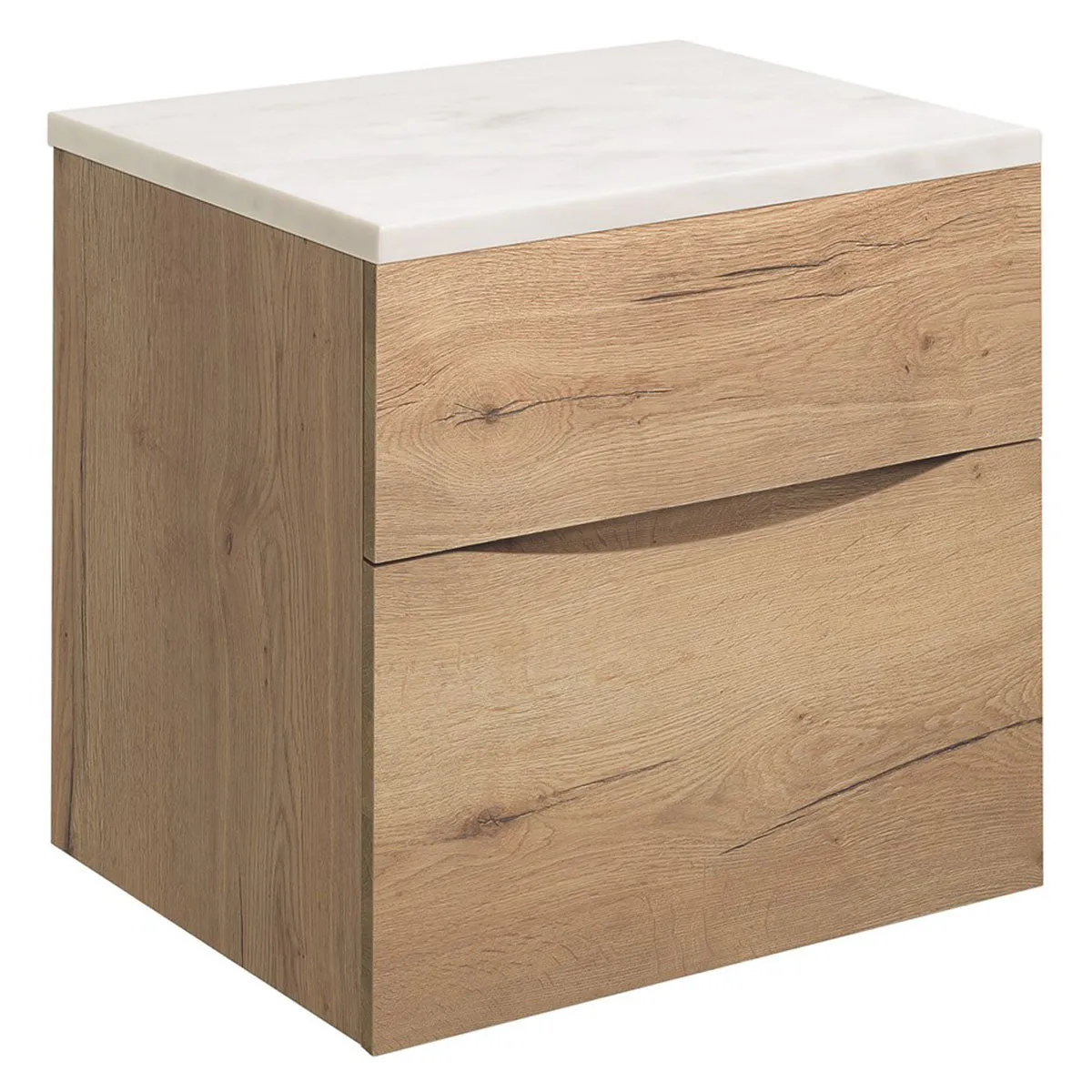 Crosswater Glide II 2-Drawer Wall Hung Vanity Unit With Carrara Marble Worktop
