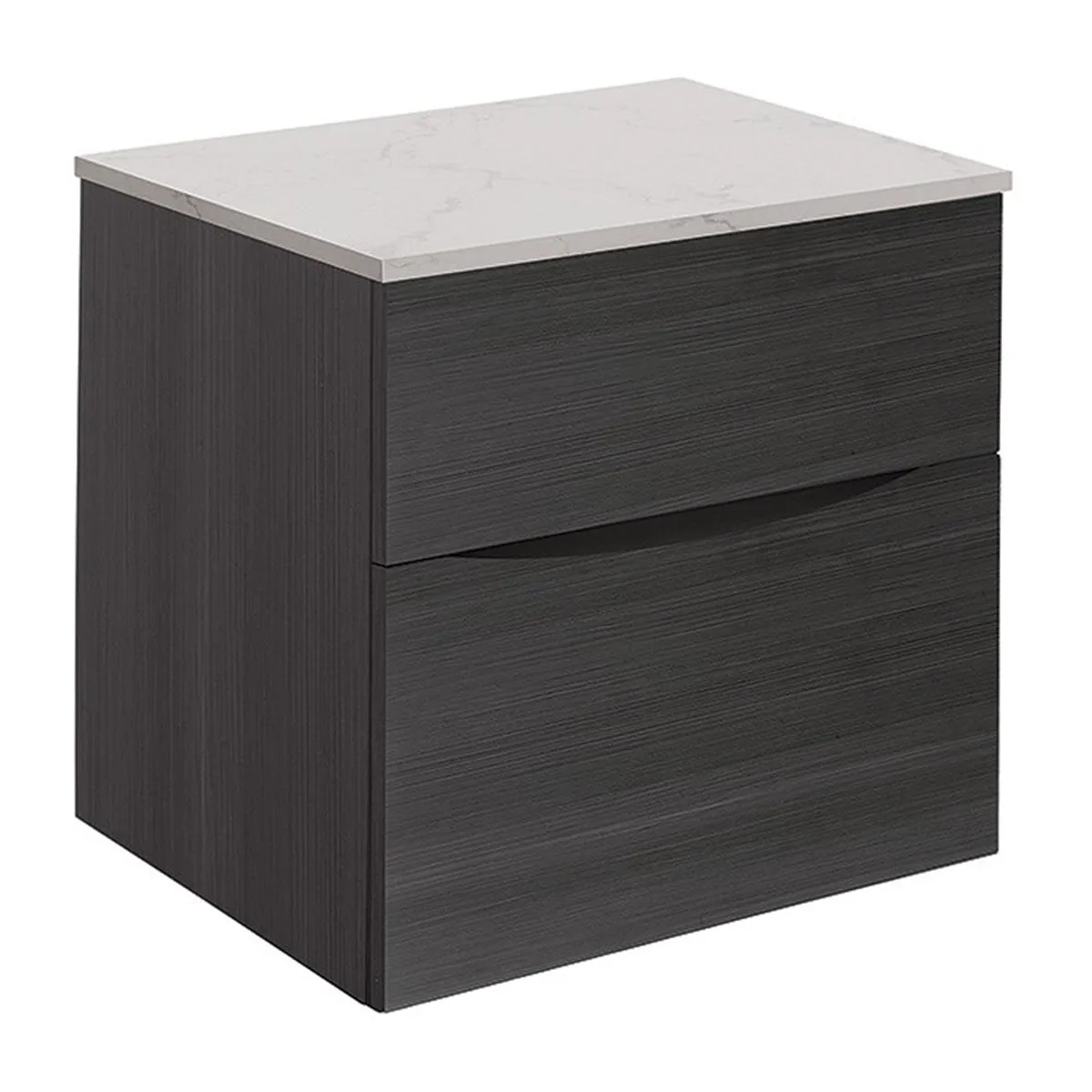Crosswater Glide II 2-Drawer Wall Hung Vanity Unit With Carrara Marble Worktop