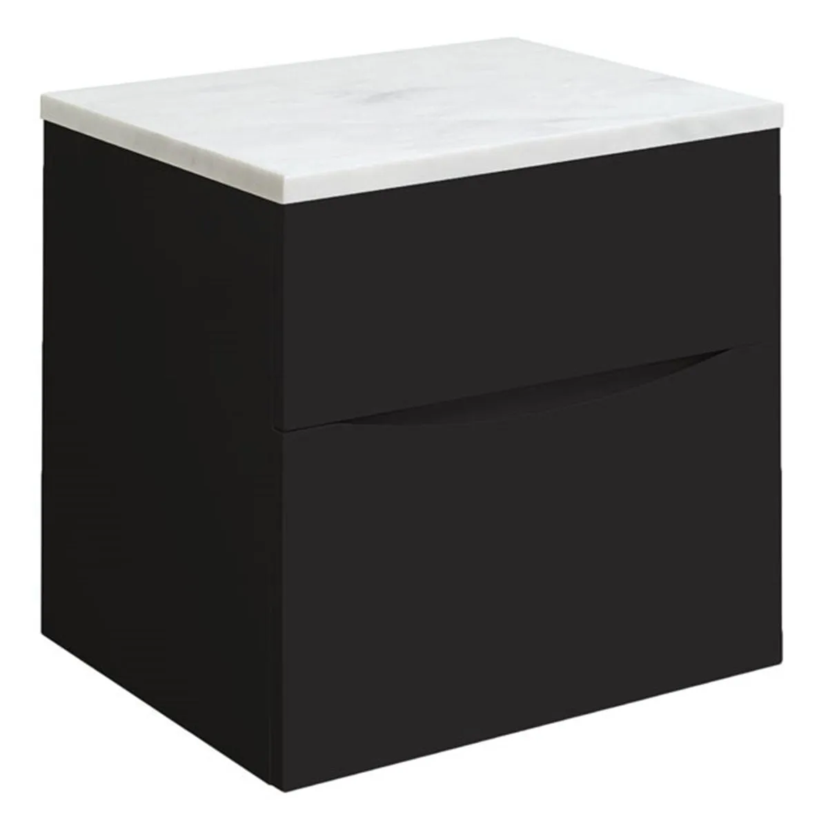 Crosswater Glide II 2-Drawer Wall Hung Vanity Unit With Carrara Marble Worktop
