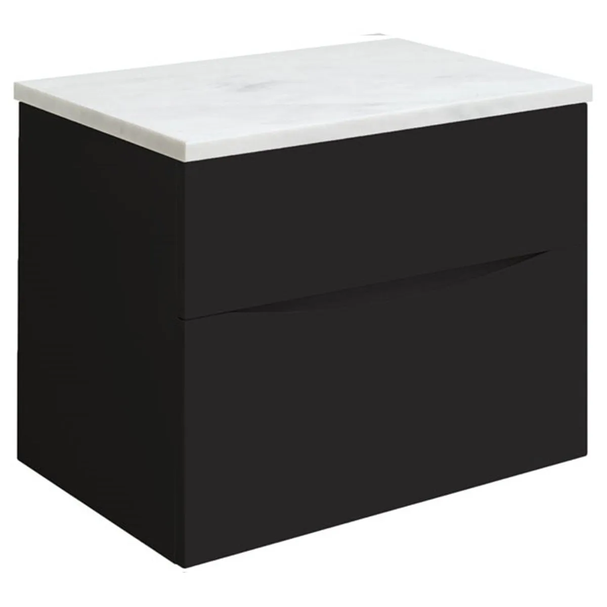 Crosswater Glide II 2-Drawer Wall Hung Vanity Unit With Carrara Marble Worktop