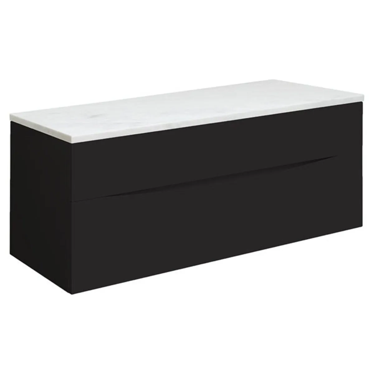 Crosswater Glide II 2-Drawer Wall Hung Vanity Unit With Carrara Marble Worktop