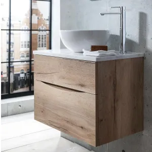 Crosswater Glide II 2-Drawer Wall Hung Vanity Unit With Carrara Marble Worktop