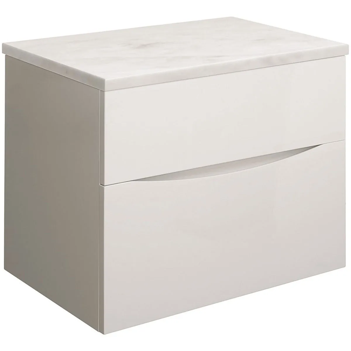 Crosswater Glide II 2-Drawer Wall Hung Vanity Unit With Carrara Marble Worktop