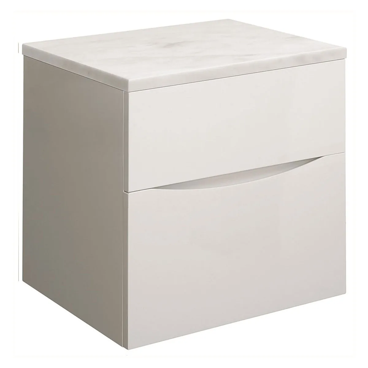 Crosswater Glide II 2-Drawer Wall Hung Vanity Unit With Carrara Marble Worktop