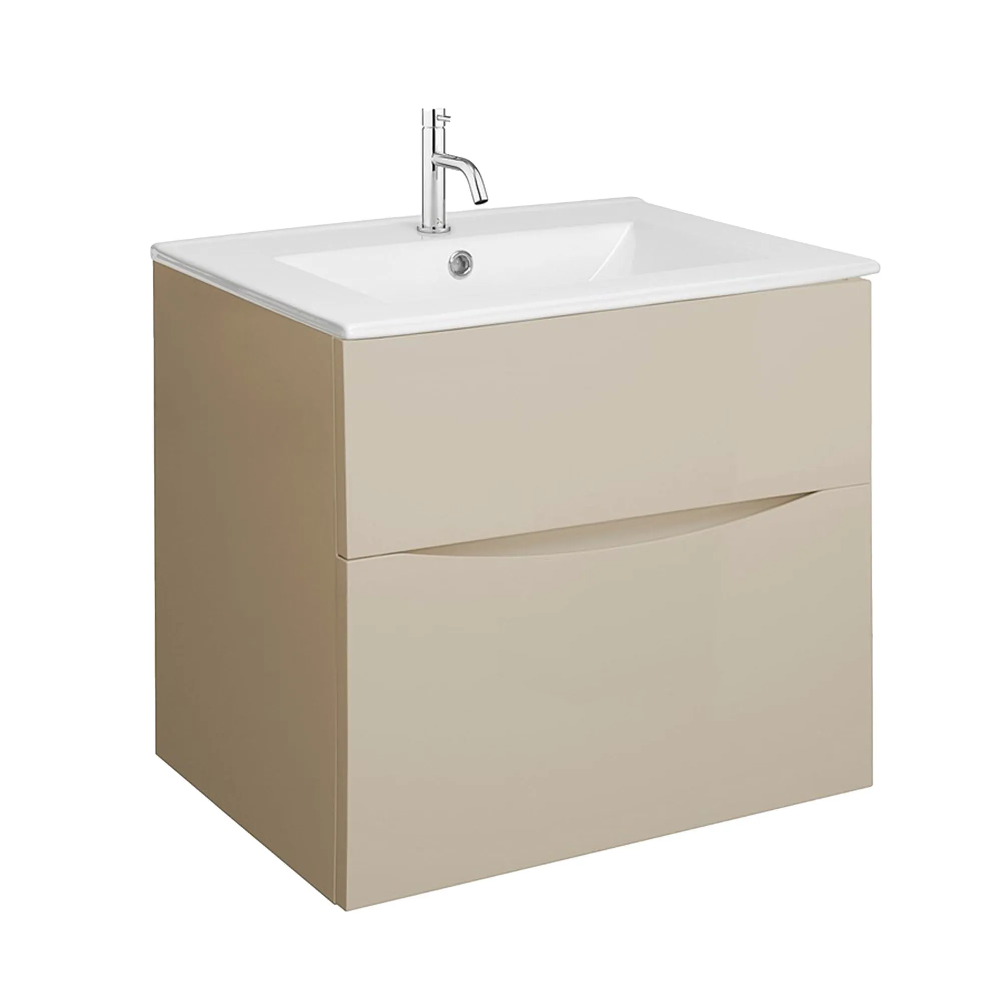 Crosswater Glide II 2-Drawer Wall Hung Vanity Unit With Ceramic Basin