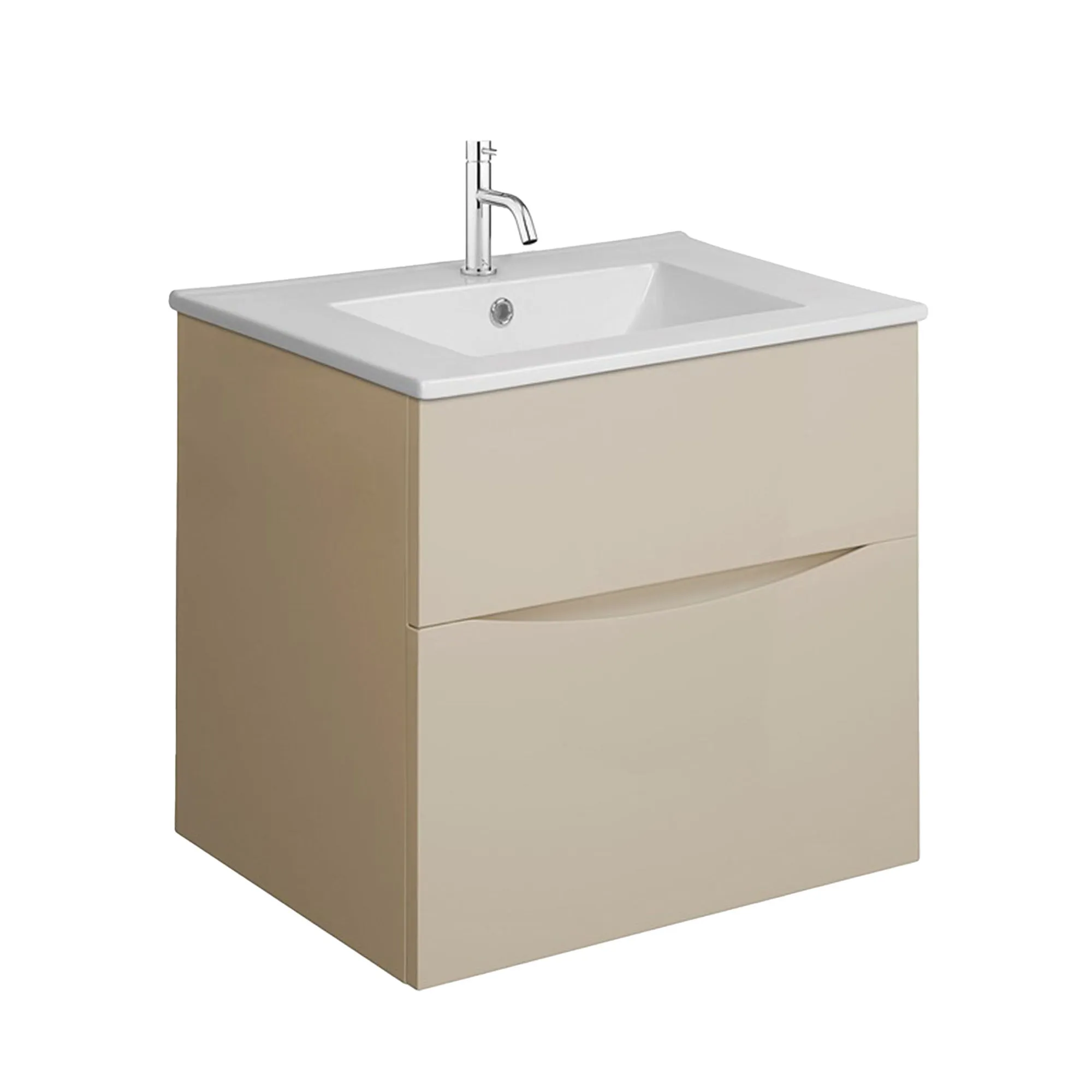 Crosswater Glide II 2-Drawer Wall Hung Vanity Unit With Ceramic Basin
