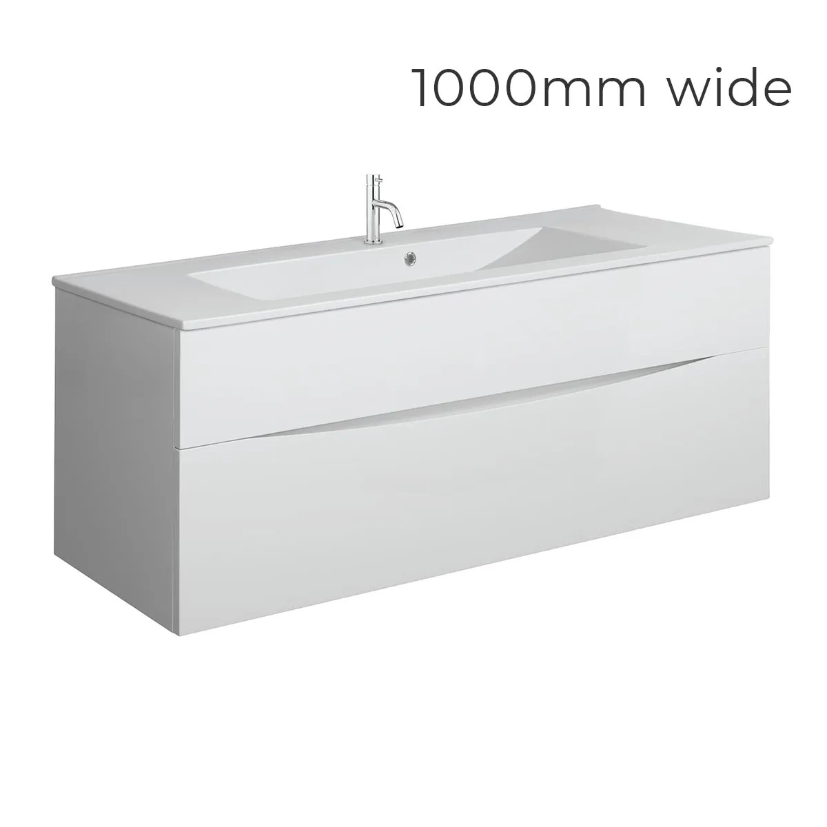 Crosswater Glide II 2-Drawer Wall Hung Vanity Unit With Ceramic Basin