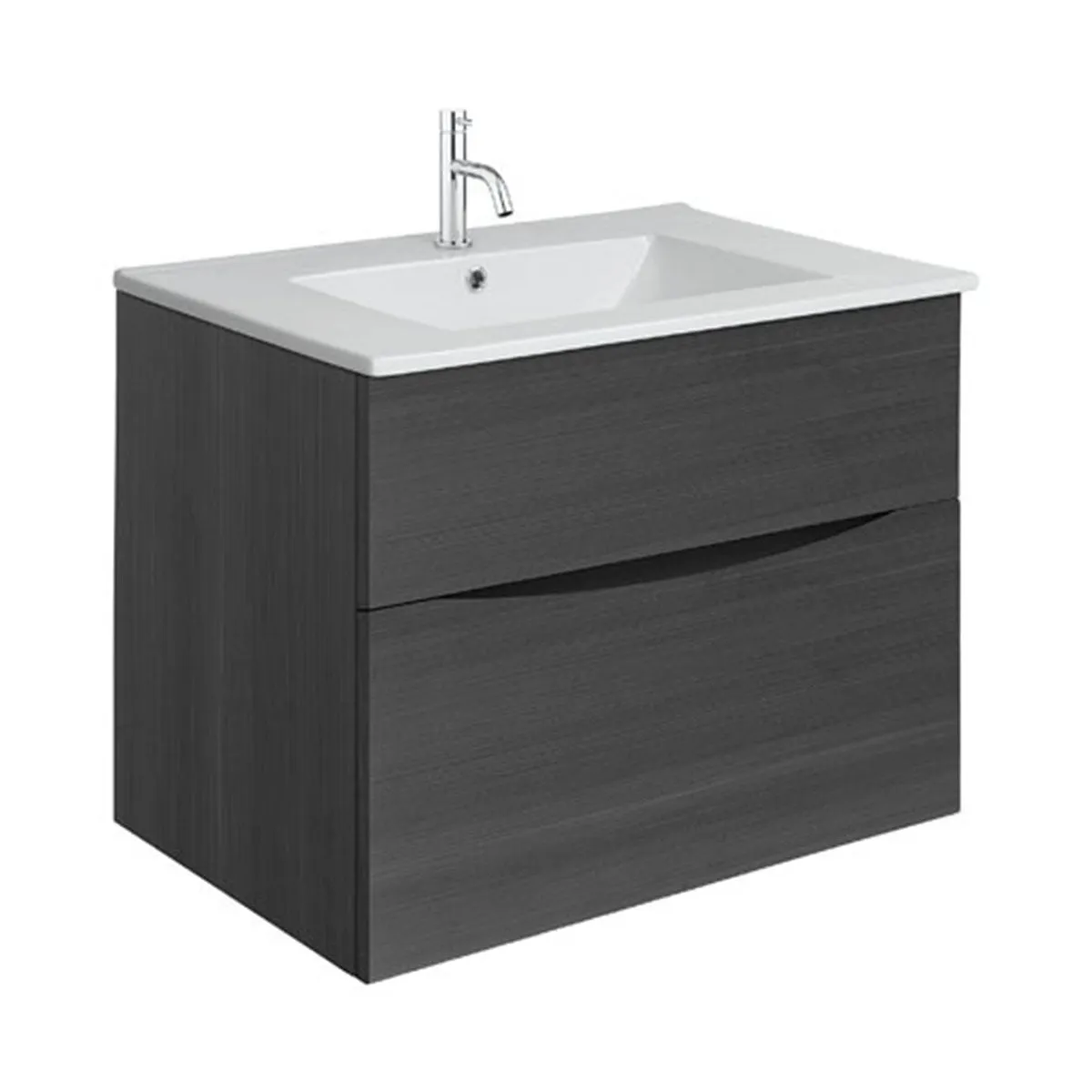 Crosswater Glide II 2-Drawer Wall Hung Vanity Unit With Ceramic Basin