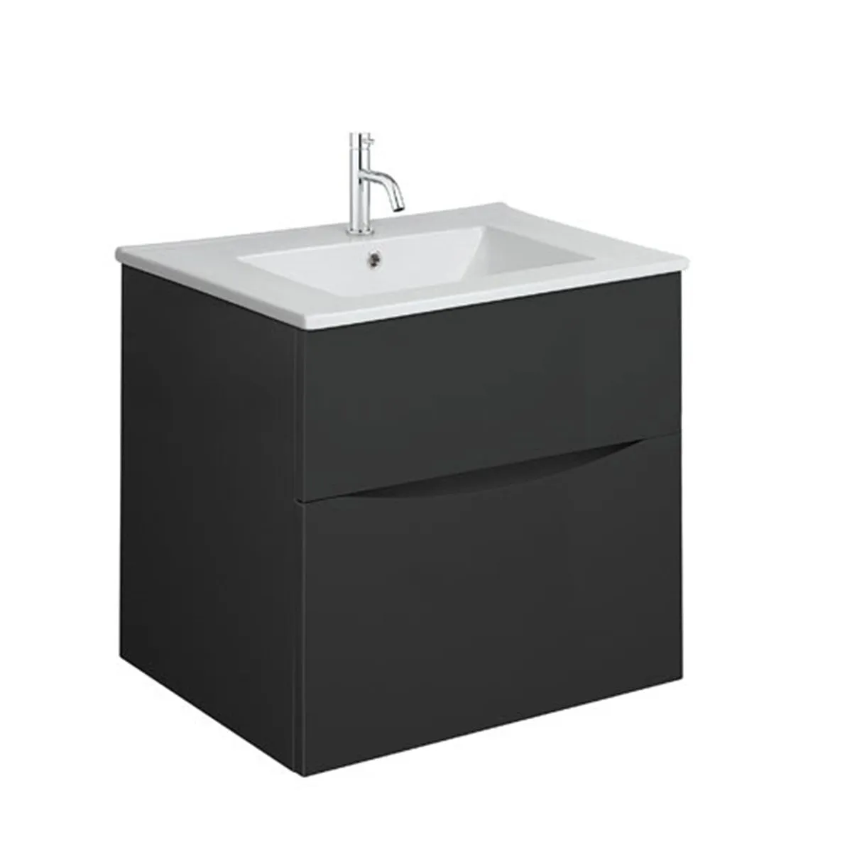 Crosswater Glide II 2-Drawer Wall Hung Vanity Unit With Ceramic Basin