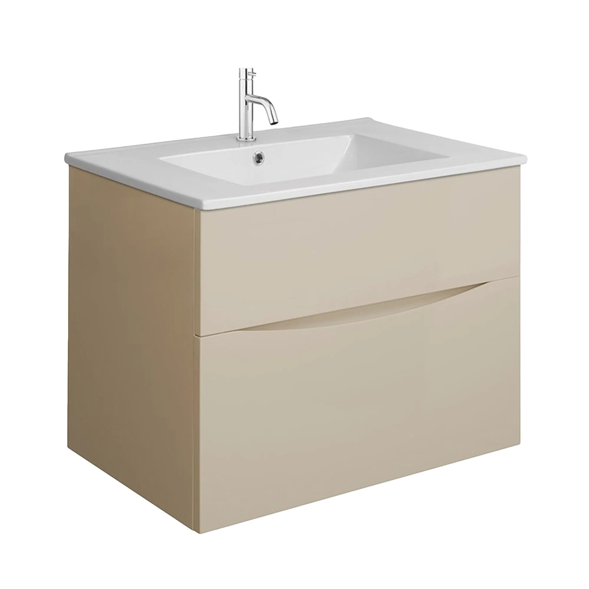 Crosswater Glide II 2-Drawer Wall Hung Vanity Unit With Ceramic Basin