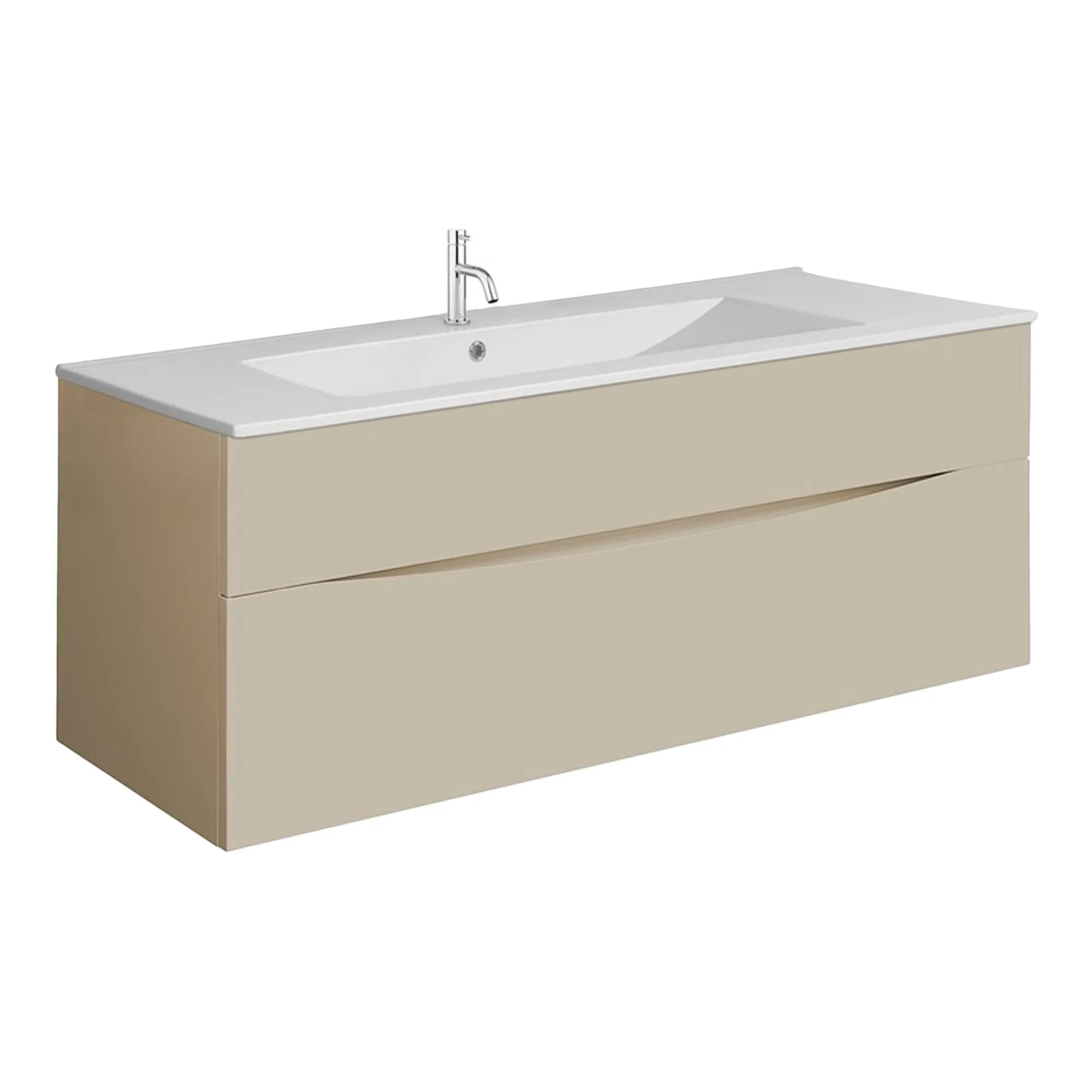 Crosswater Glide II 2-Drawer Wall Hung Vanity Unit With Ceramic Basin