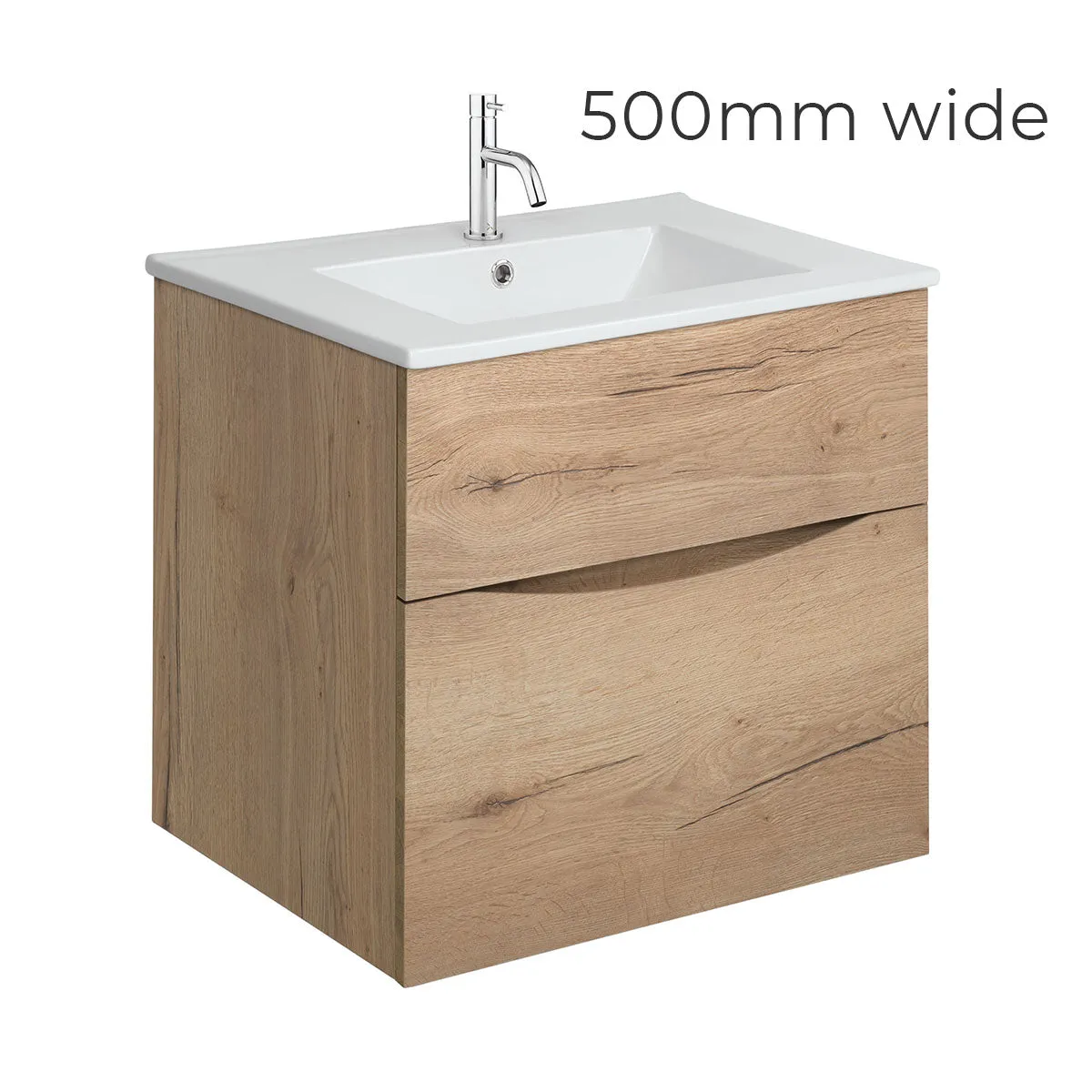 Crosswater Glide II 2-Drawer Wall Hung Vanity Unit With Ceramic Basin