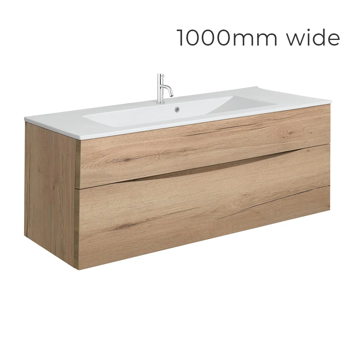 Crosswater Glide II 2-Drawer Wall Hung Vanity Unit With Ceramic Basin