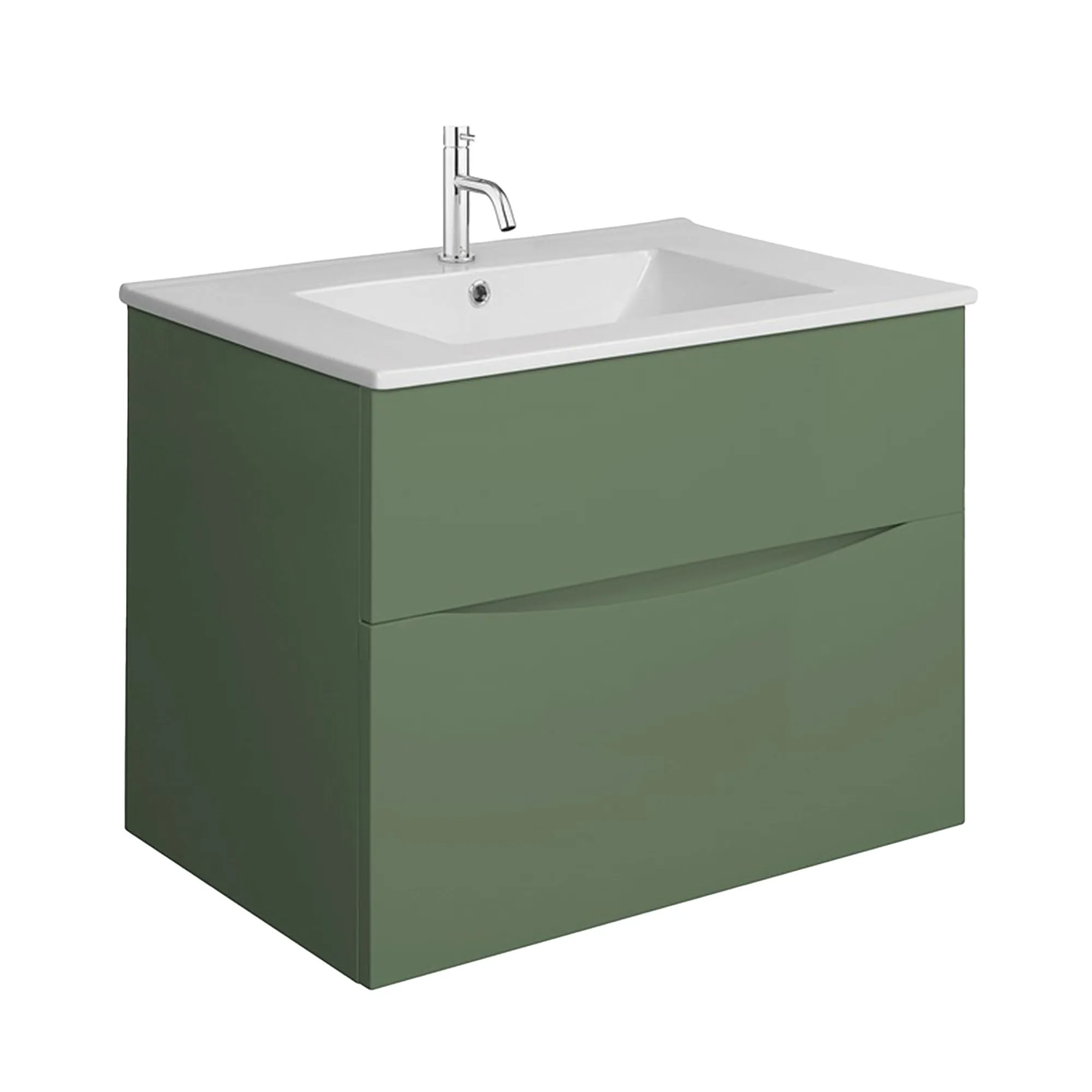 Crosswater Glide II 2-Drawer Wall Hung Vanity Unit With Ceramic Basin
