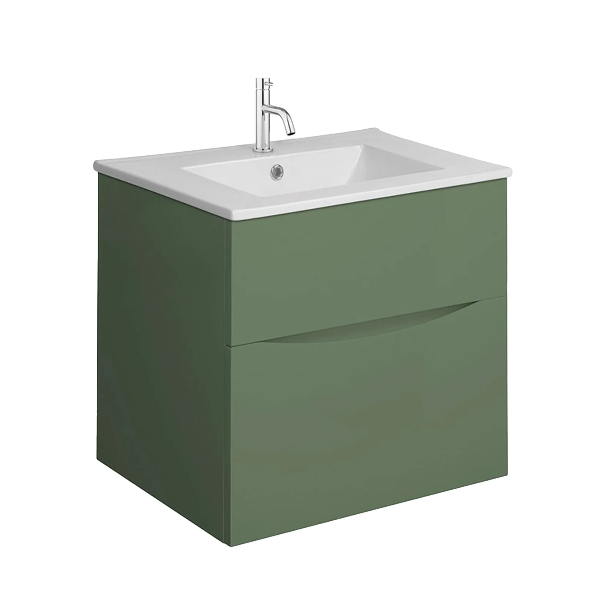 Crosswater Glide II 2-Drawer Wall Hung Vanity Unit With Ceramic Basin