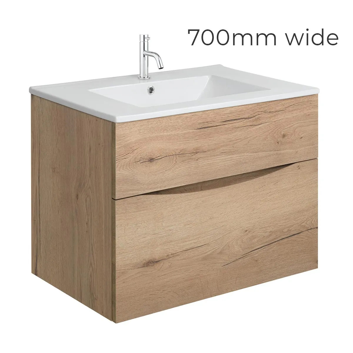 Crosswater Glide II 2-Drawer Wall Hung Vanity Unit With Ceramic Basin