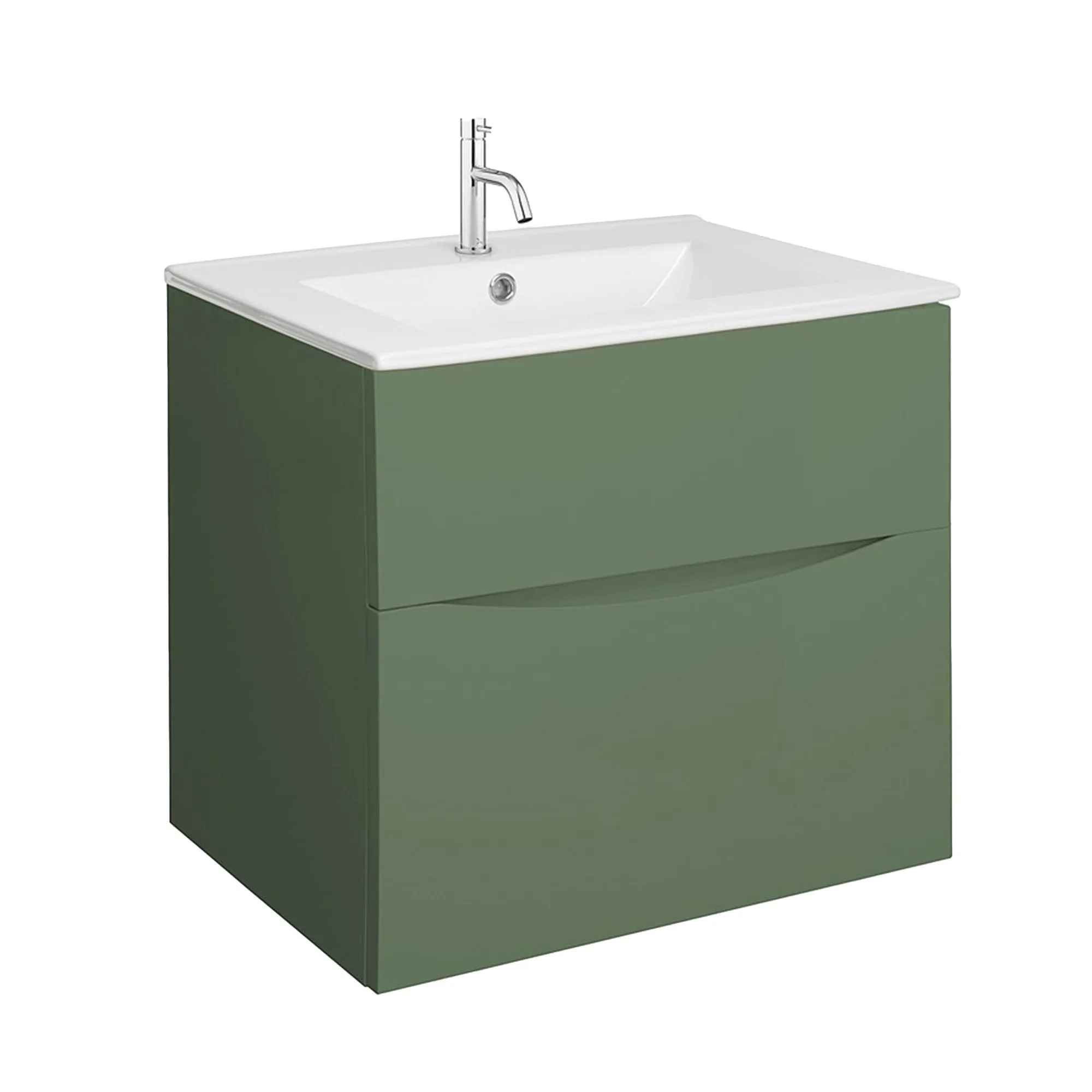 Crosswater Glide II 2-Drawer Wall Hung Vanity Unit With Ceramic Basin