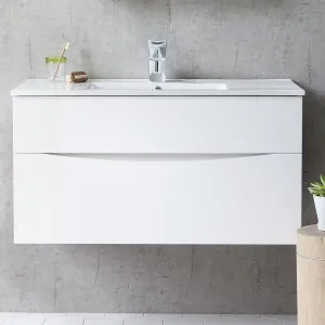 Crosswater Glide II 2-Drawer Wall Hung Vanity Unit With Ceramic Basin