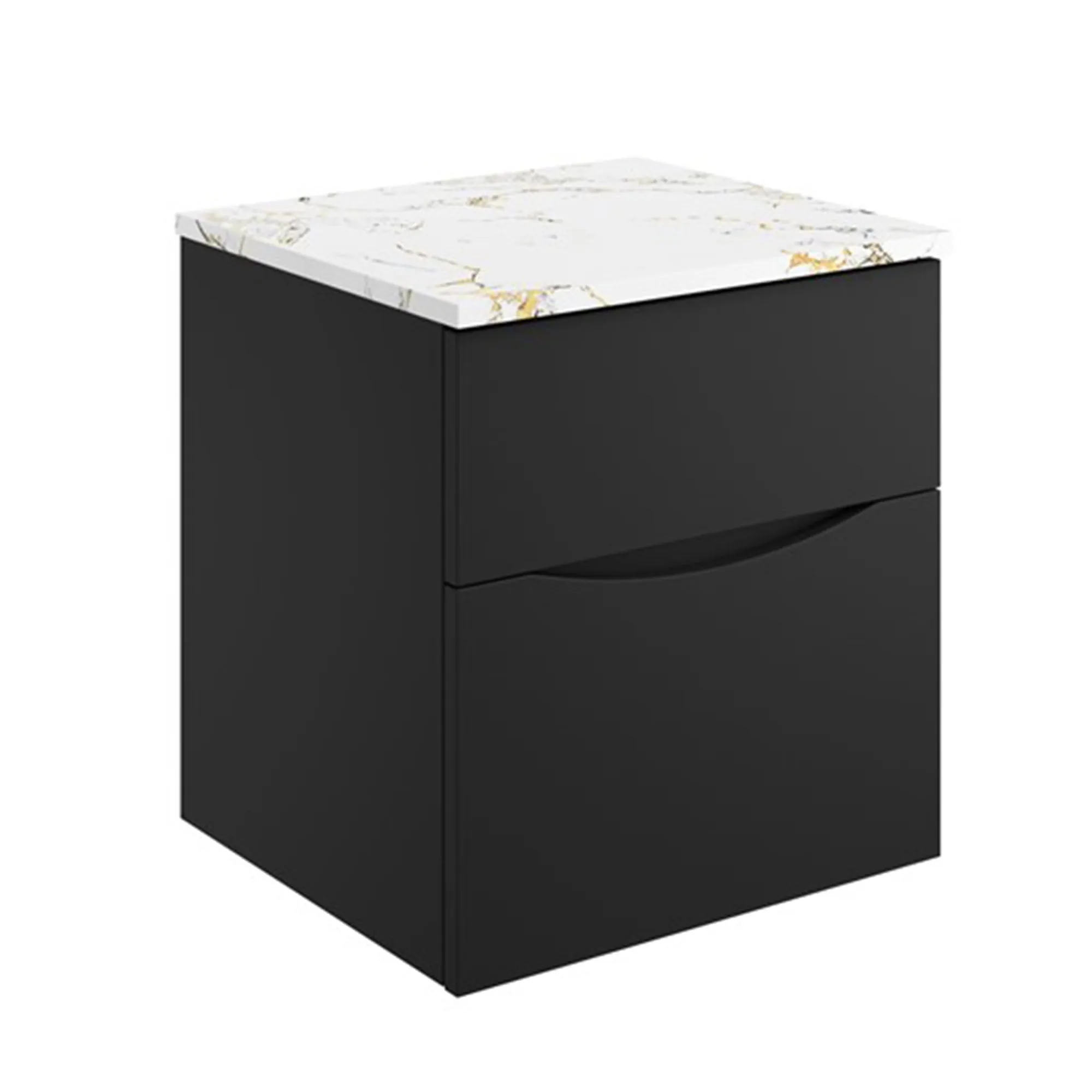Crosswater Glide II 2-Drawer Wall Hung Vanity Unit With Gold Vein Estatuario Worktop