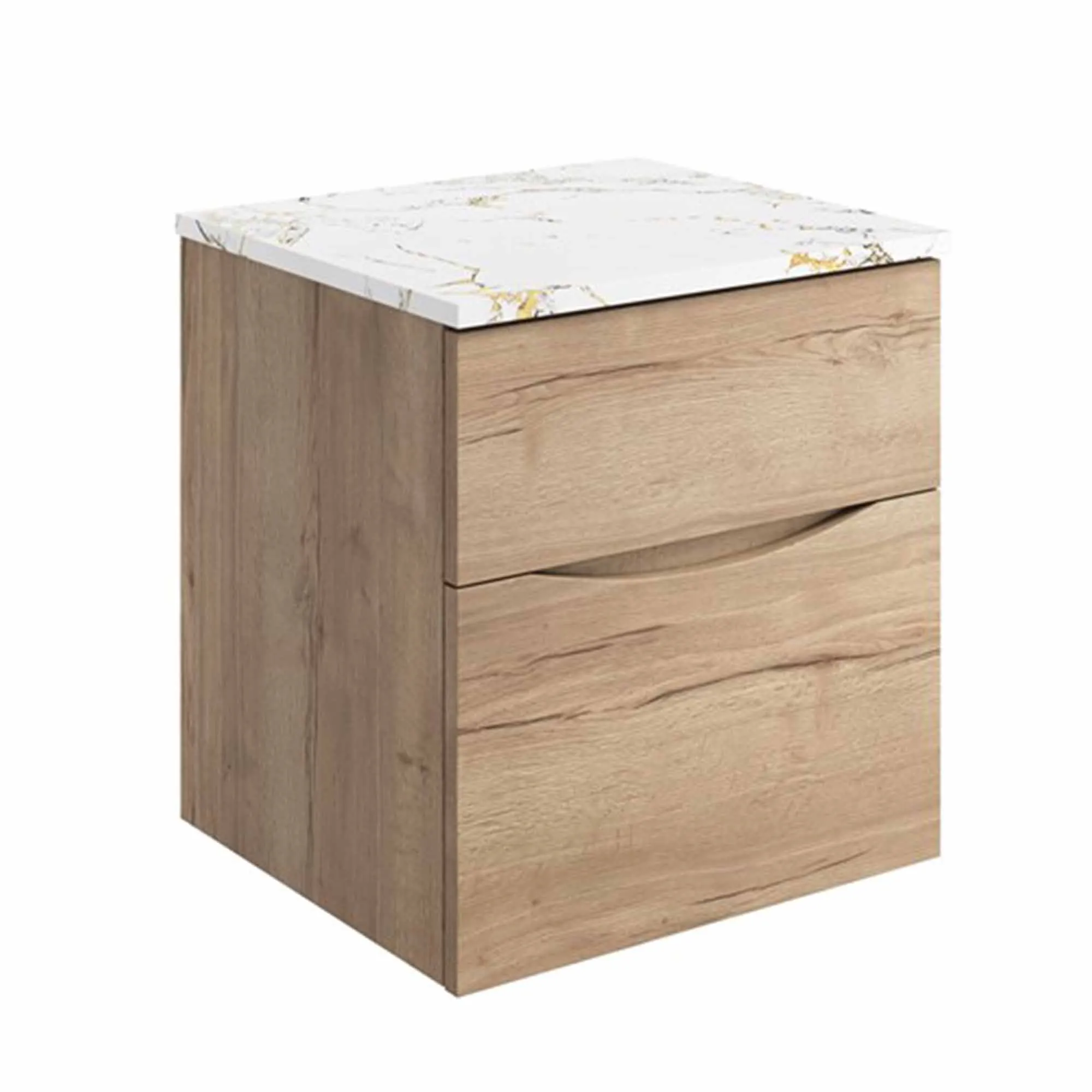 Crosswater Glide II 2-Drawer Wall Hung Vanity Unit With Gold Vein Estatuario Worktop