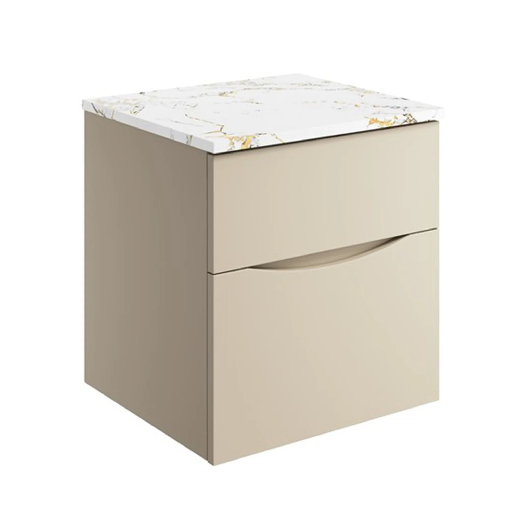 Crosswater Glide II 2-Drawer Wall Hung Vanity Unit With Gold Vein Estatuario Worktop