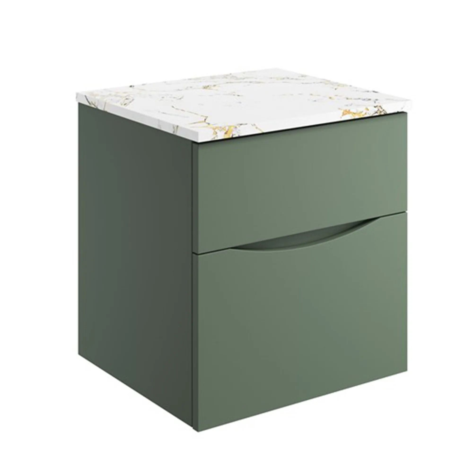 Crosswater Glide II 2-Drawer Wall Hung Vanity Unit With Gold Vein Estatuario Worktop