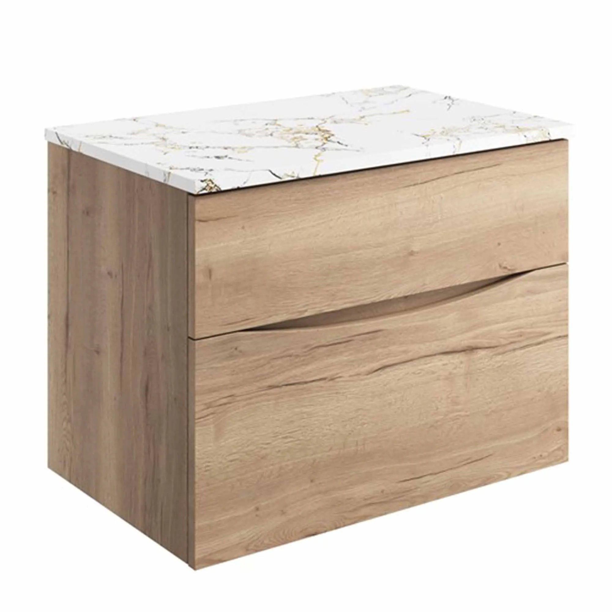 Crosswater Glide II 2-Drawer Wall Hung Vanity Unit With Gold Vein Estatuario Worktop
