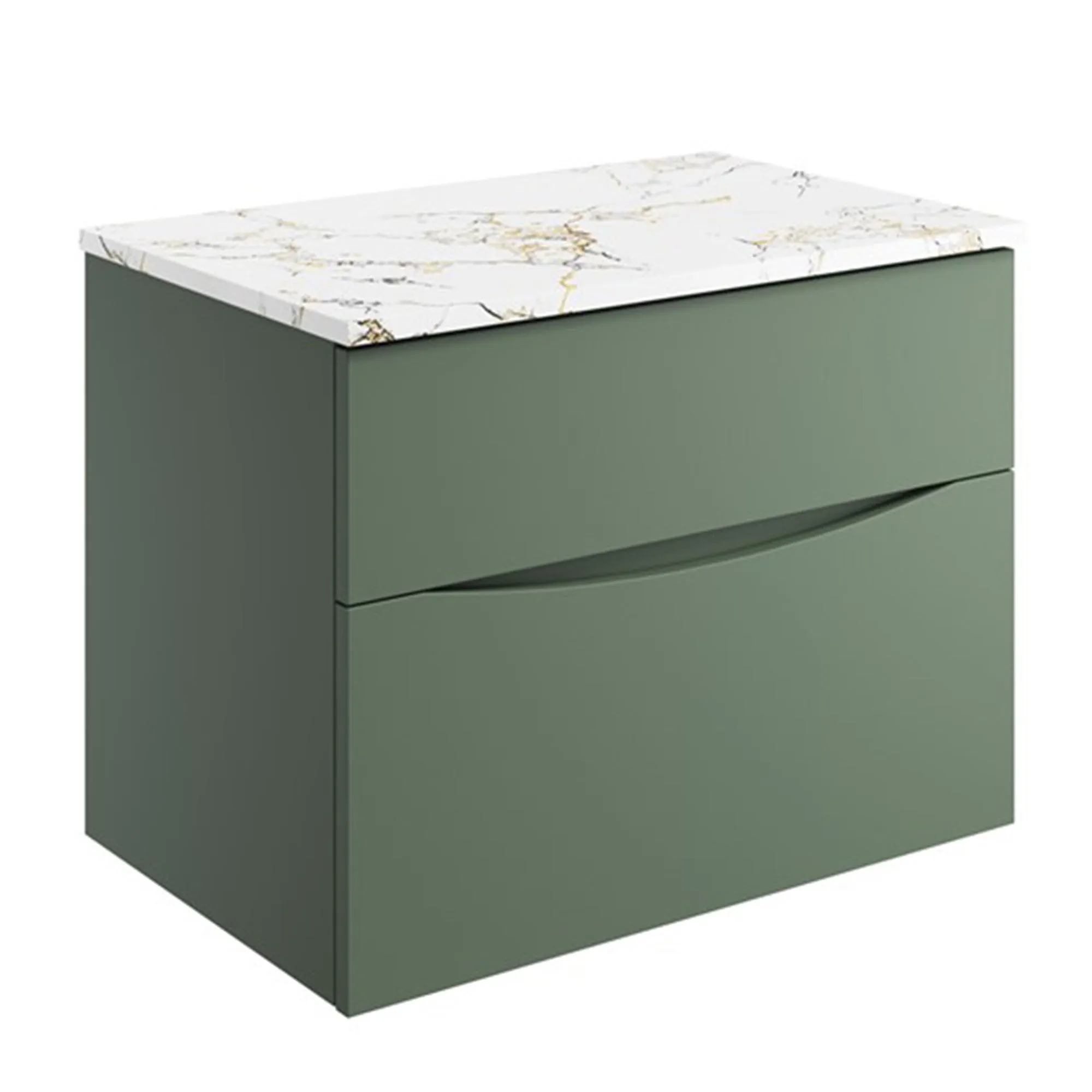 Crosswater Glide II 2-Drawer Wall Hung Vanity Unit With Gold Vein Estatuario Worktop