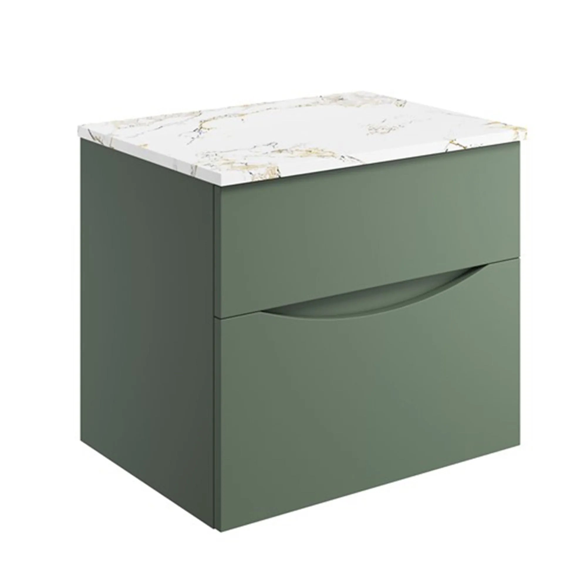 Crosswater Glide II 2-Drawer Wall Hung Vanity Unit With Gold Vein Estatuario Worktop