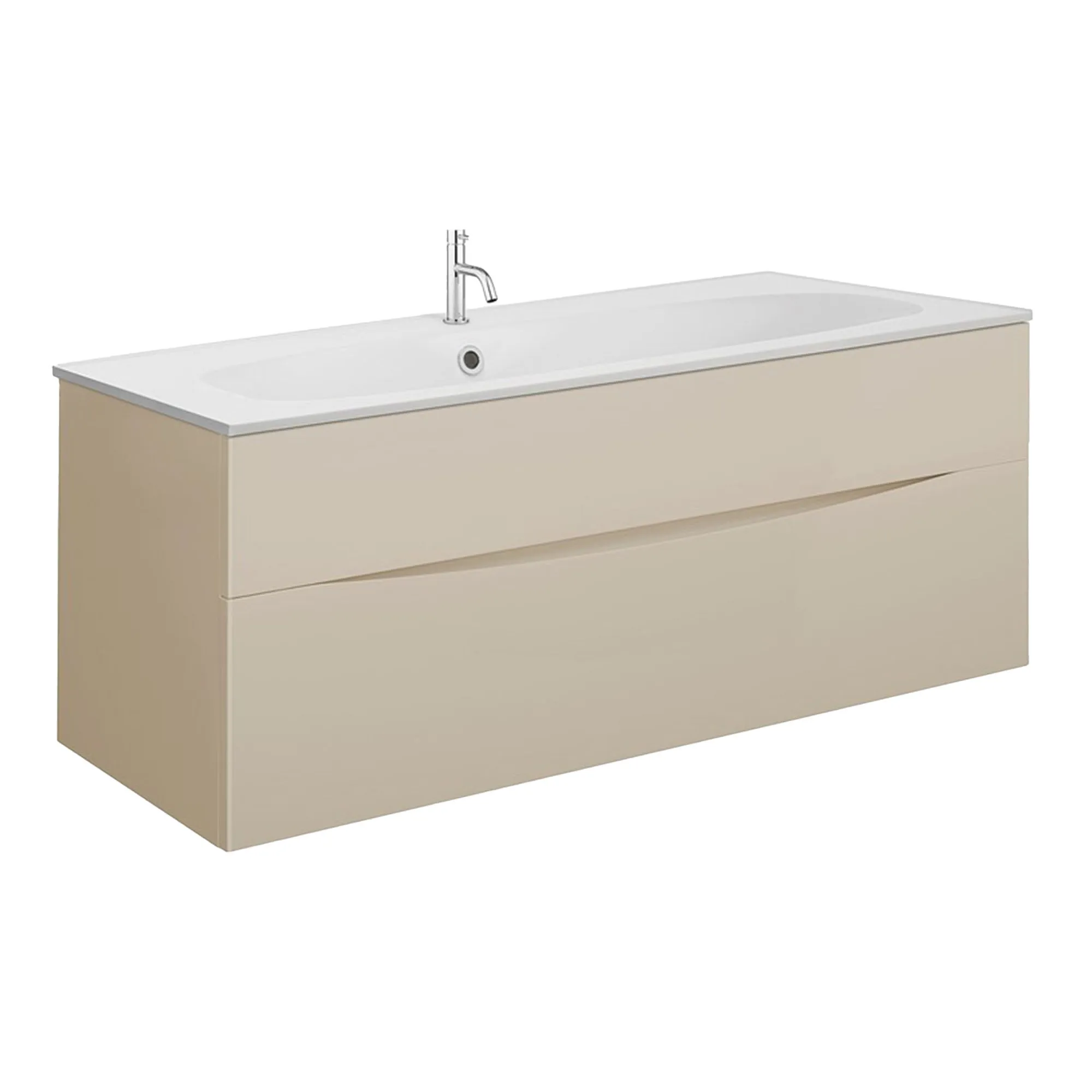 Crosswater Glide II 2-Drawer Wall Hung Vanity Unit With Matt White Basin