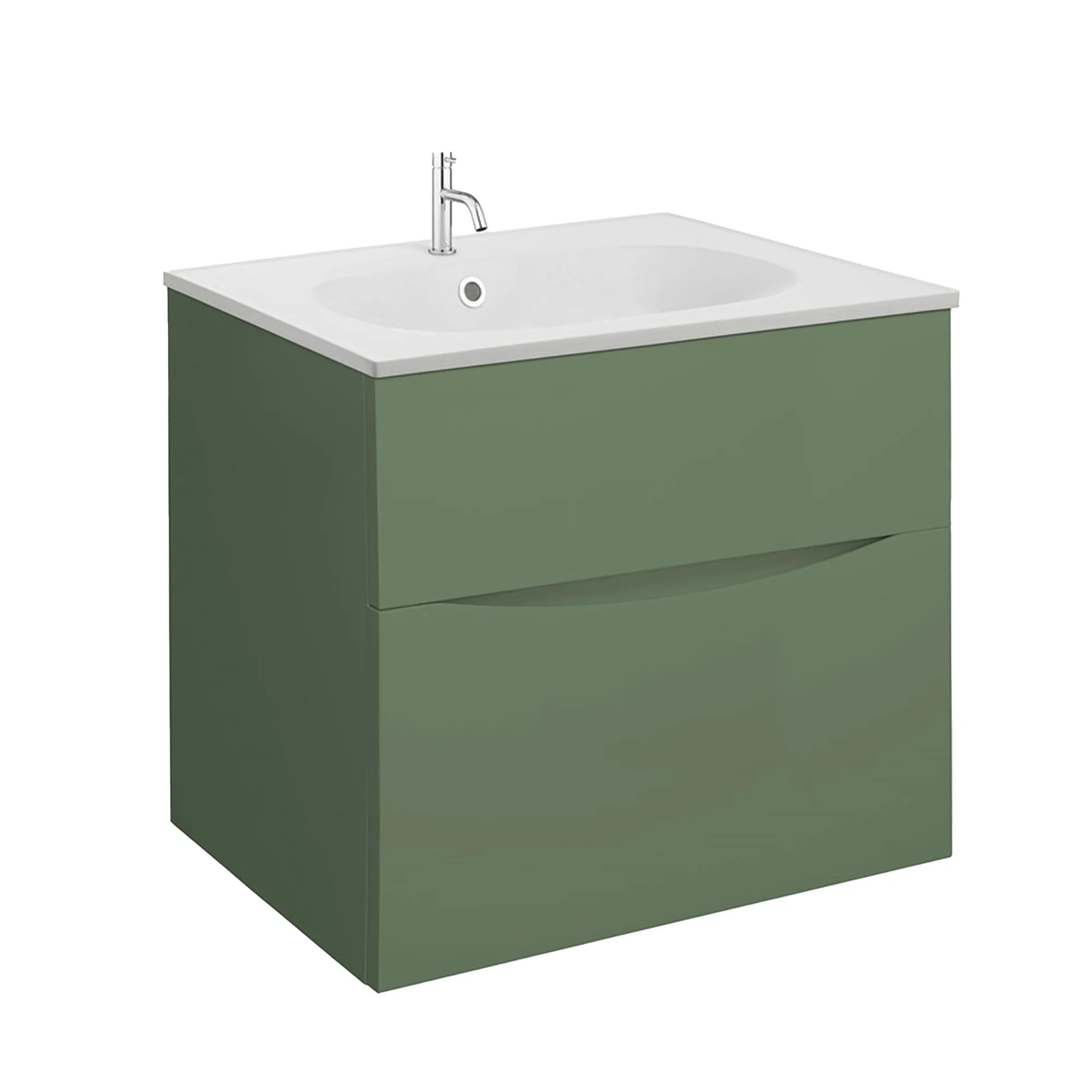 Crosswater Glide II 2-Drawer Wall Hung Vanity Unit With Matt White Basin