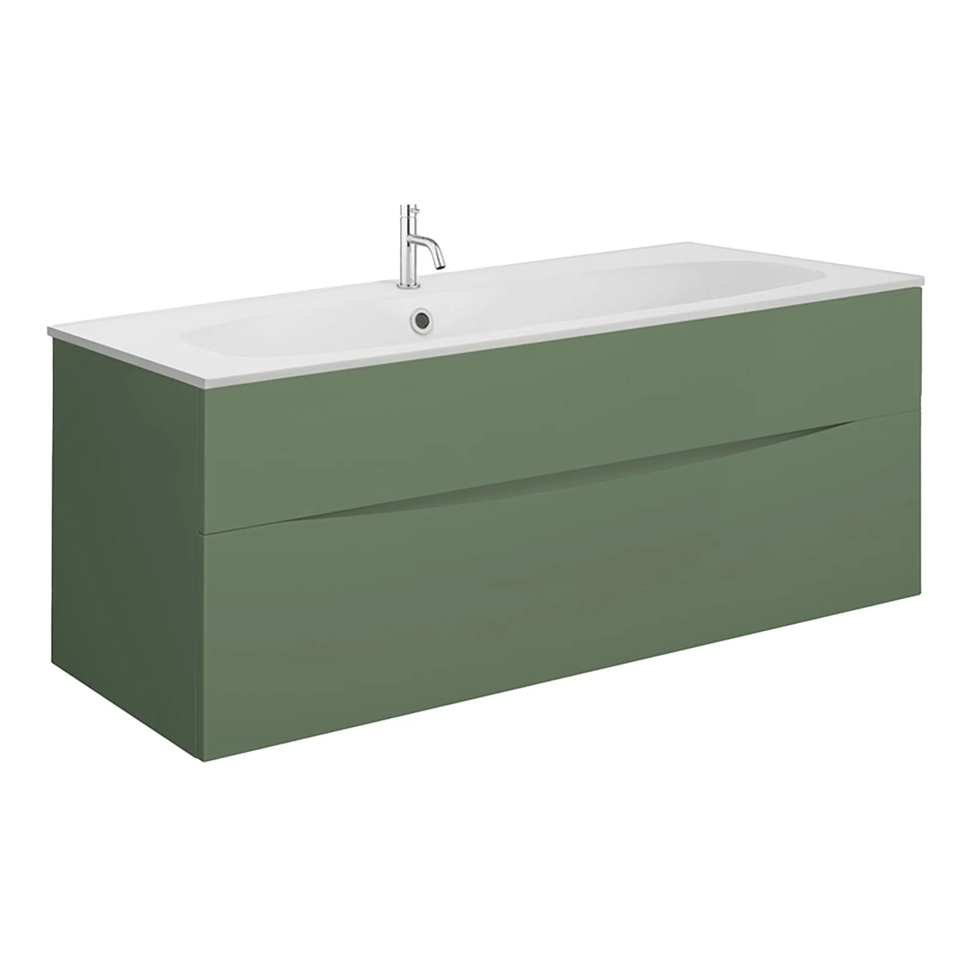 Crosswater Glide II 2-Drawer Wall Hung Vanity Unit With Matt White Basin