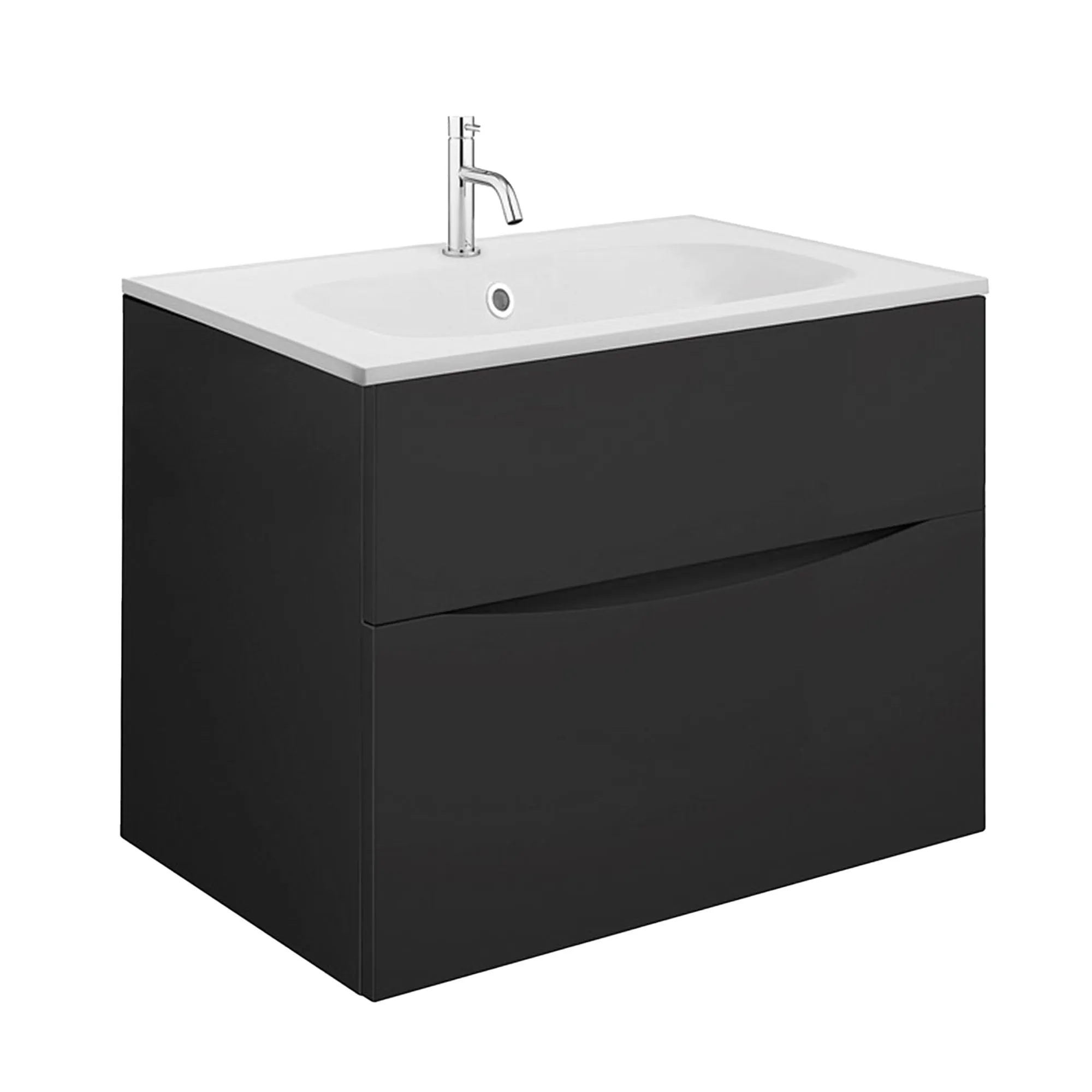 Crosswater Glide II 2-Drawer Wall Hung Vanity Unit With Matt White Basin