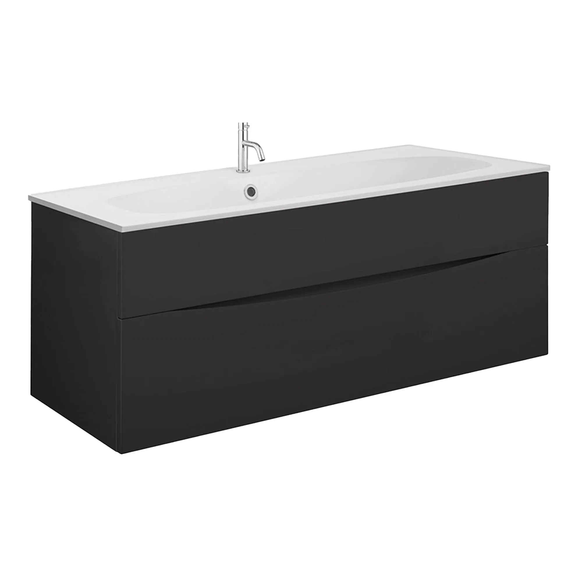 Crosswater Glide II 2-Drawer Wall Hung Vanity Unit With Matt White Basin