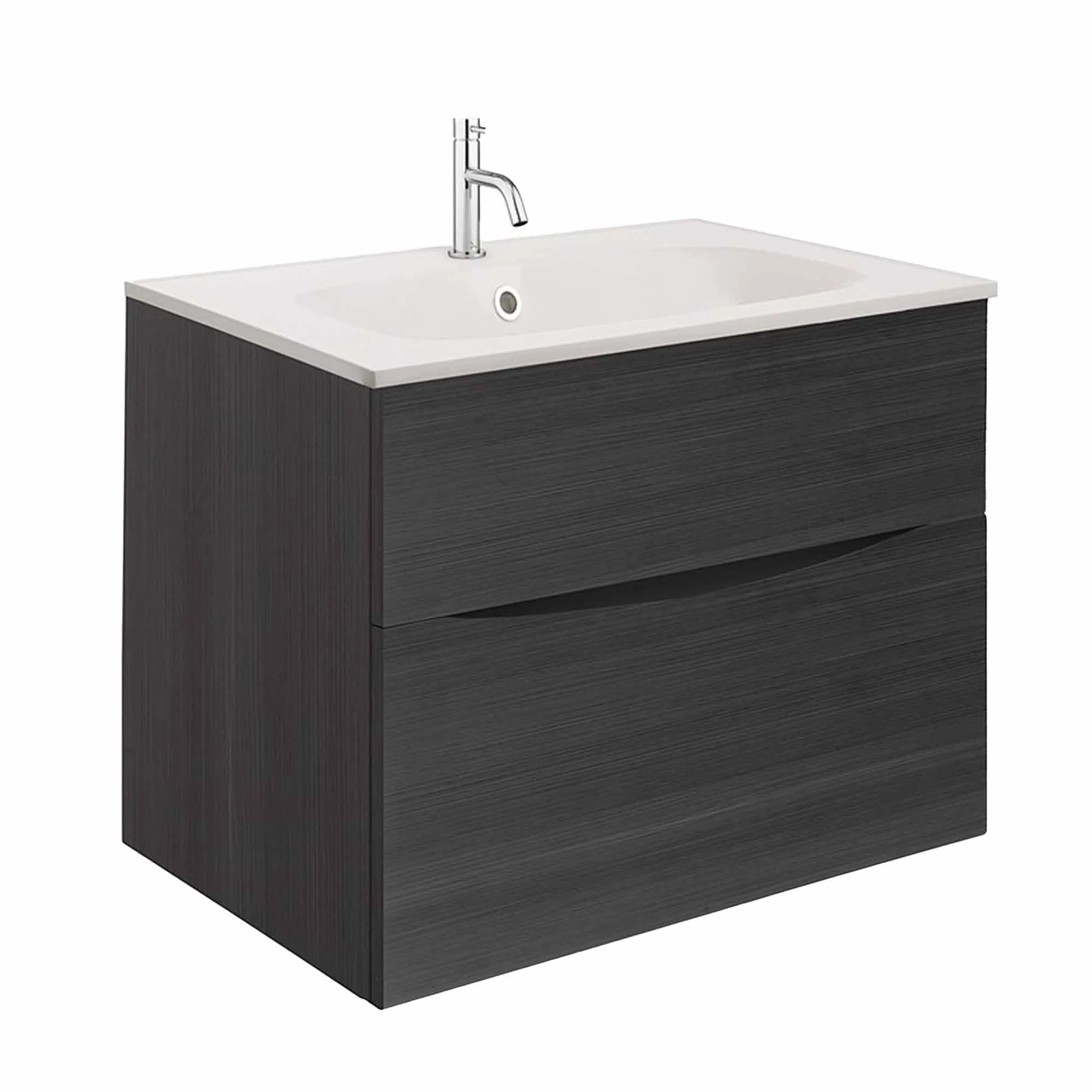 Crosswater Glide II 2-Drawer Wall Hung Vanity Unit With Matt White Basin