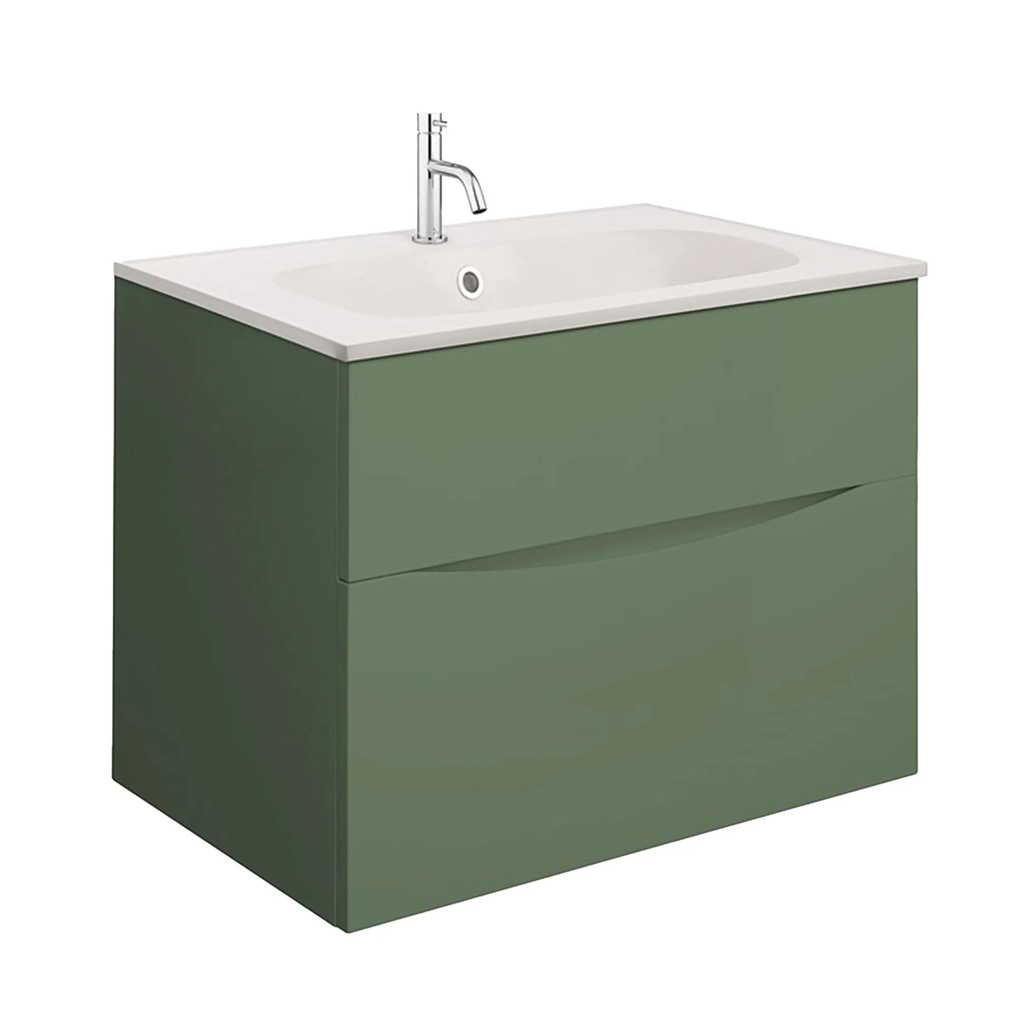 Crosswater Glide II 2-Drawer Wall Hung Vanity Unit With Matt White Basin