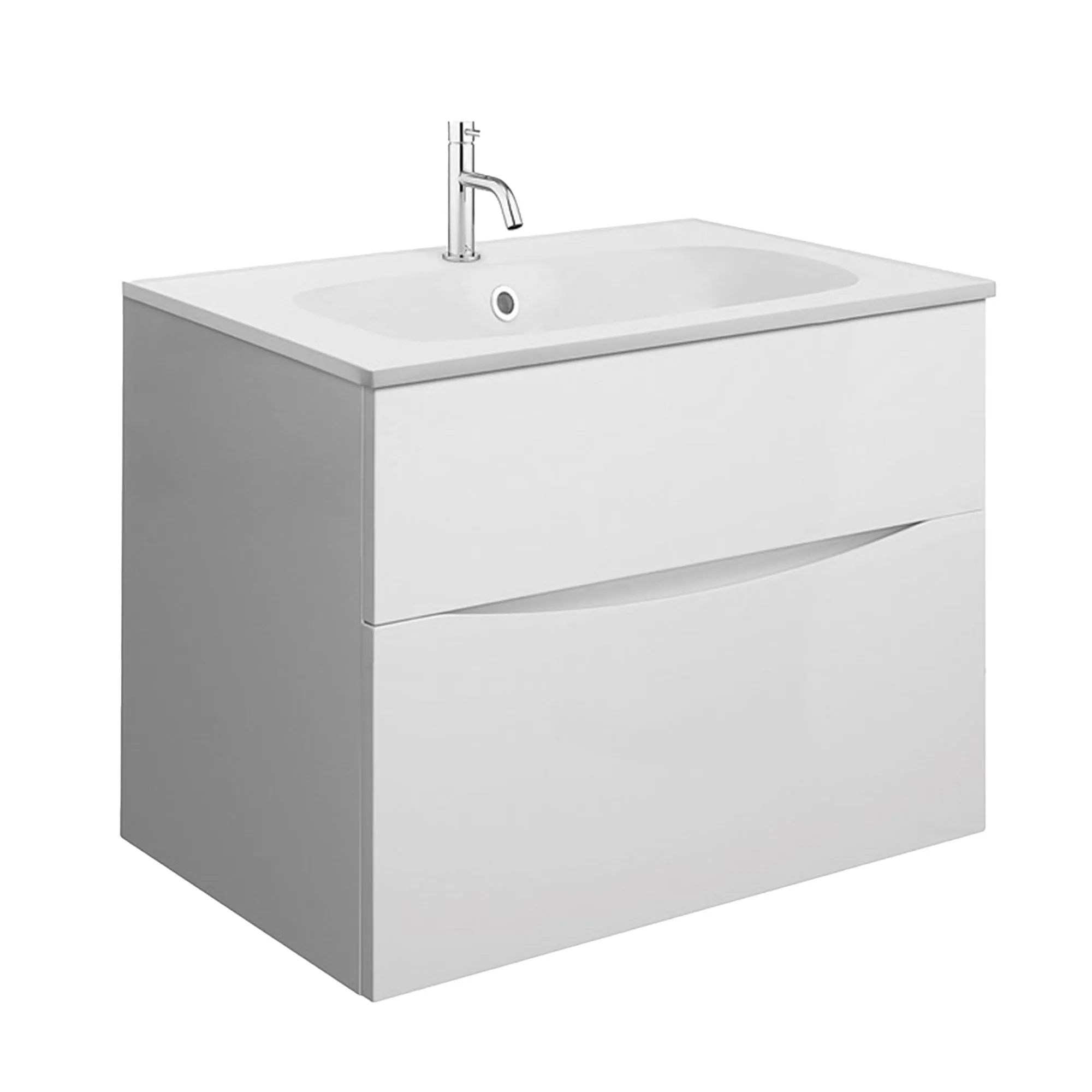 Crosswater Glide II 2-Drawer Wall Hung Vanity Unit With Matt White Basin