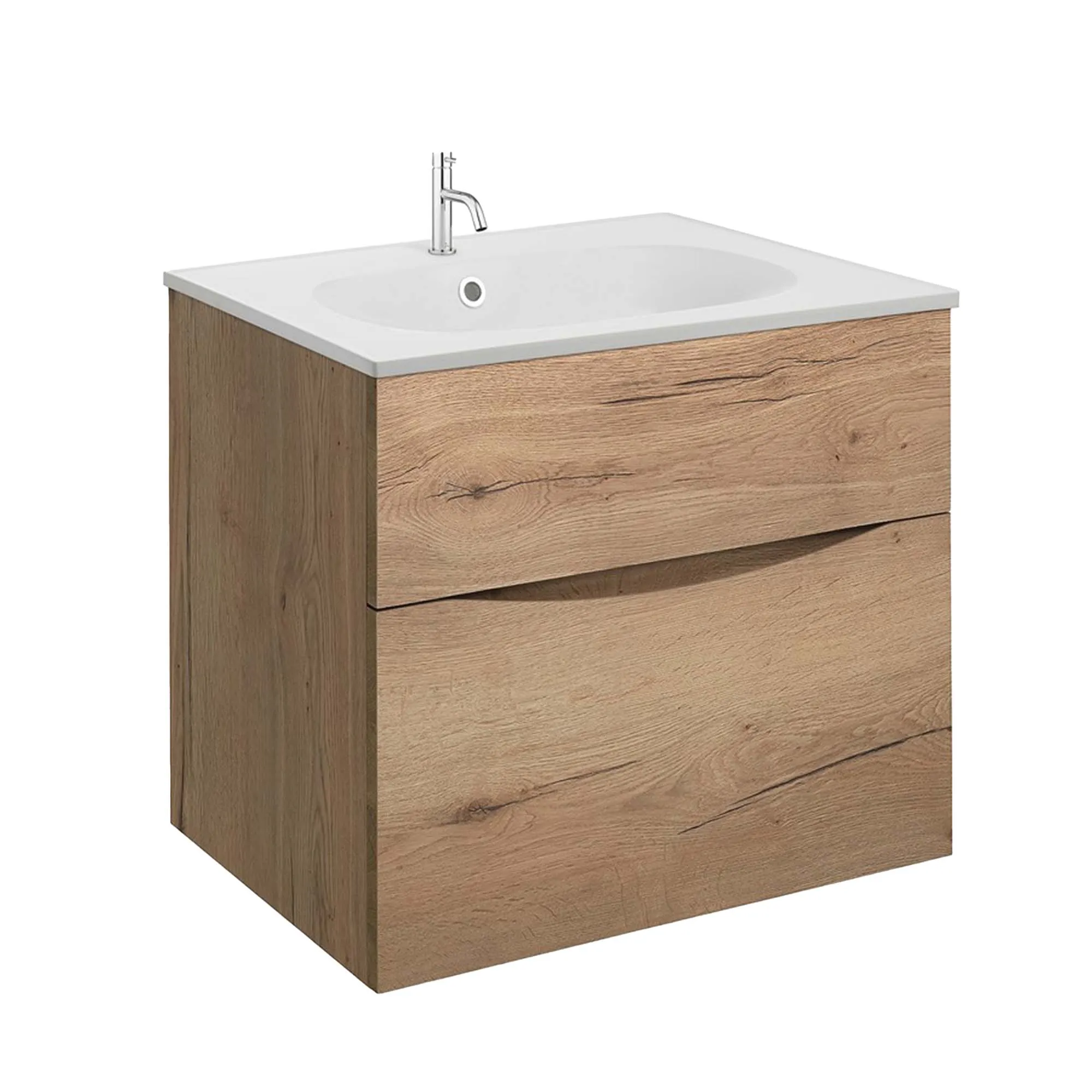 Crosswater Glide II 2-Drawer Wall Hung Vanity Unit With Matt White Basin
