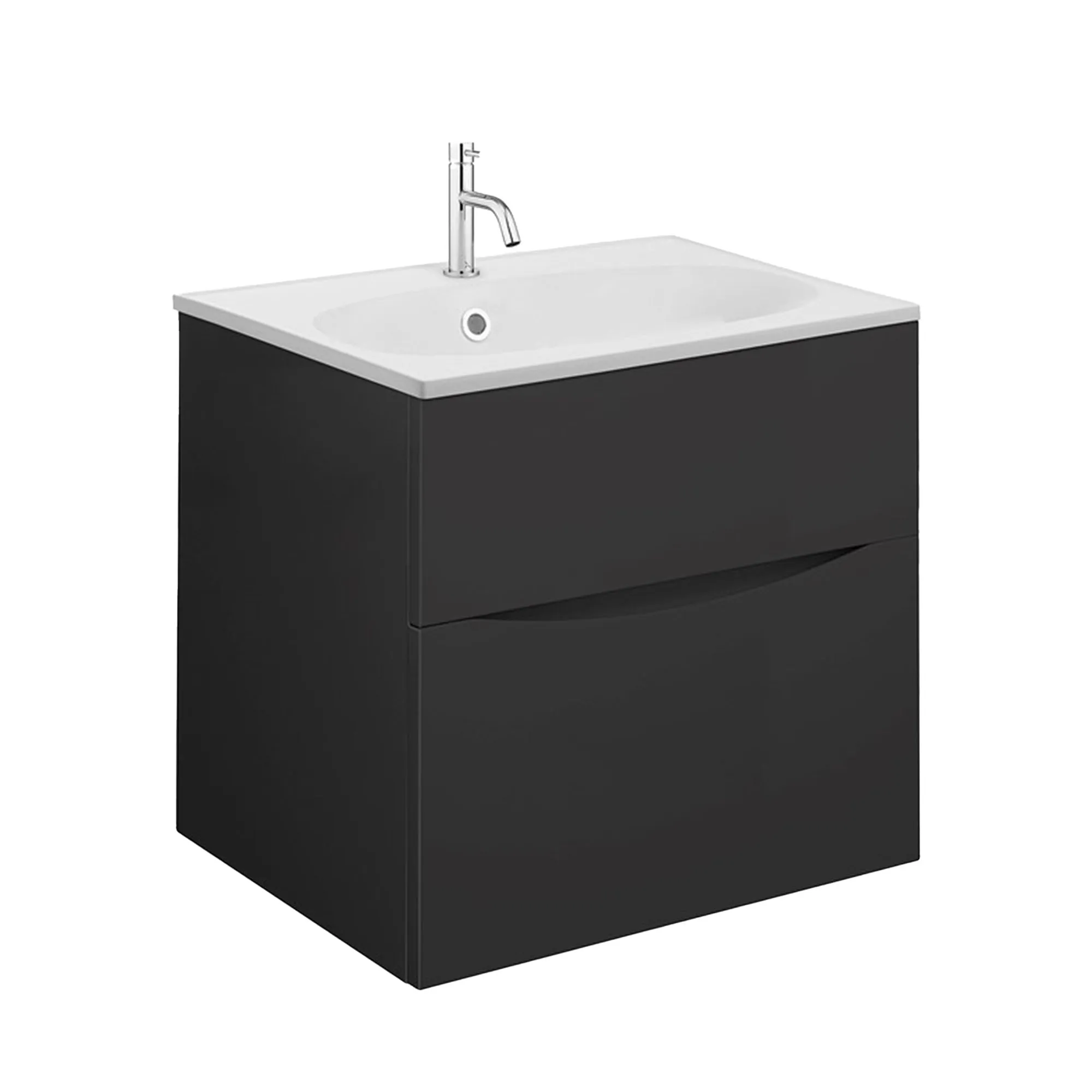 Crosswater Glide II 2-Drawer Wall Hung Vanity Unit With Matt White Basin